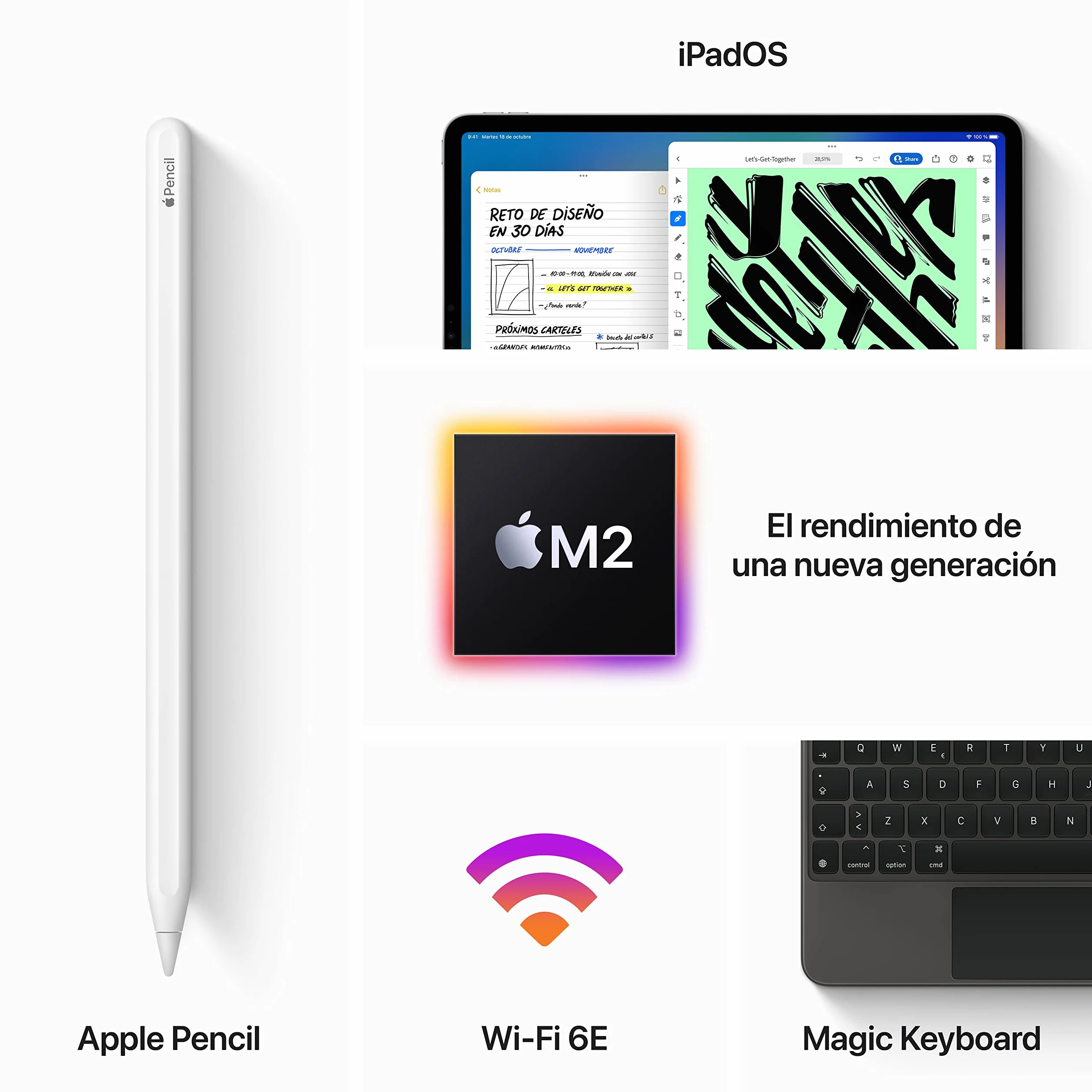 Apple 2022 11" iPad Pro (Wi-Fi, 128 GB) - Space Grau (4. Generation) (Reacondicionado)