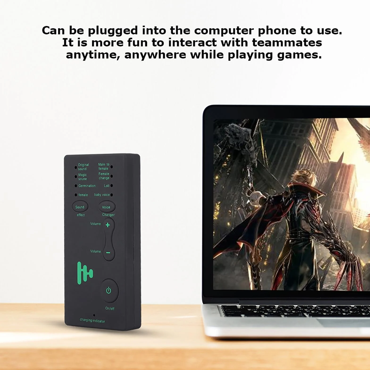 Yunir Cambiador de Voz, Mini Tarjeta de Sonido Externa Teléfono móvil Dispositivo portátil de Cambio de Voz en Tiempo Real con Cable de 3,5 mm, para teléfono móvil, PC (versión en inglés)