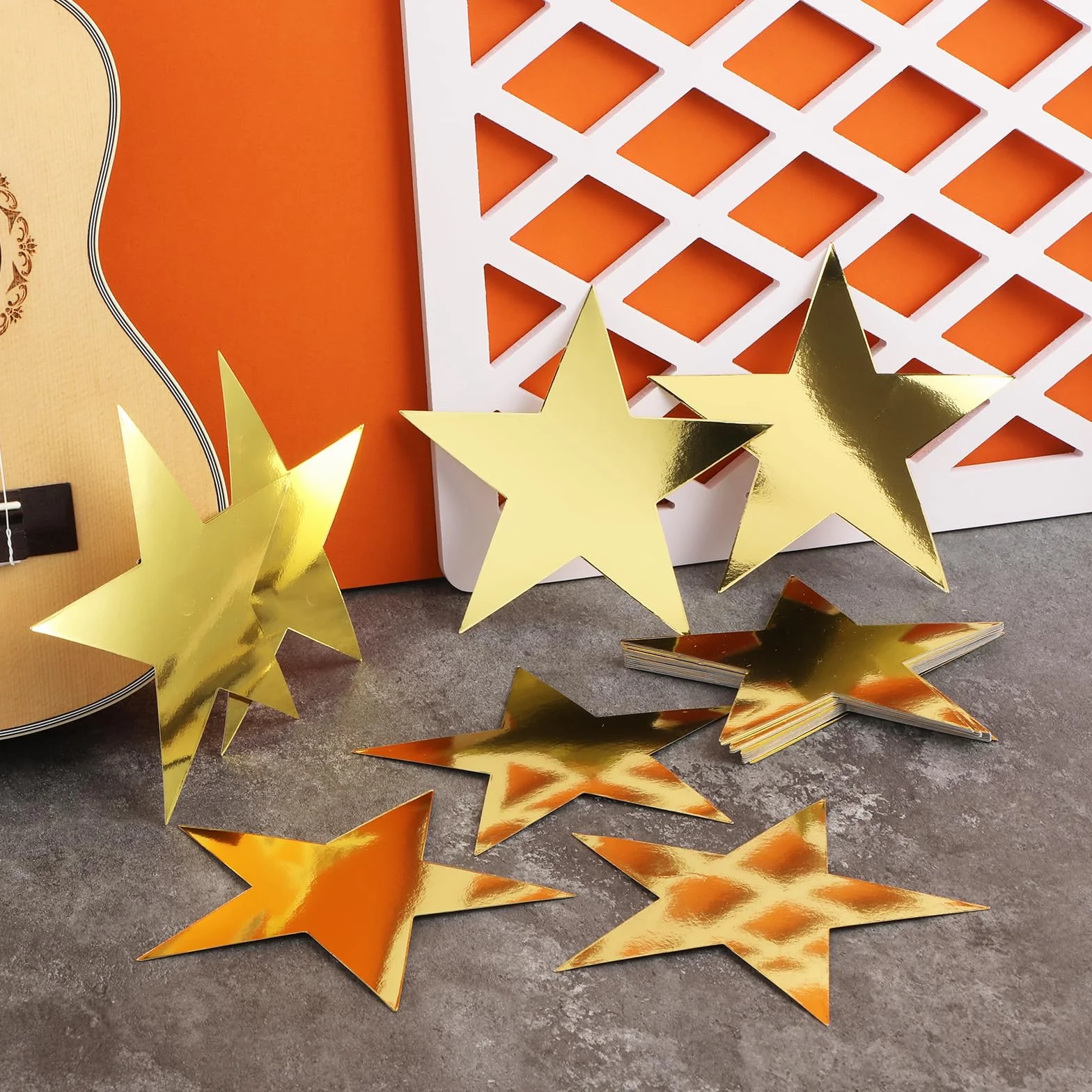 Estrellas Doradas Decoración 5.9 Pulgadas Cartón Tablón Anuncios Fiesta Hollywood