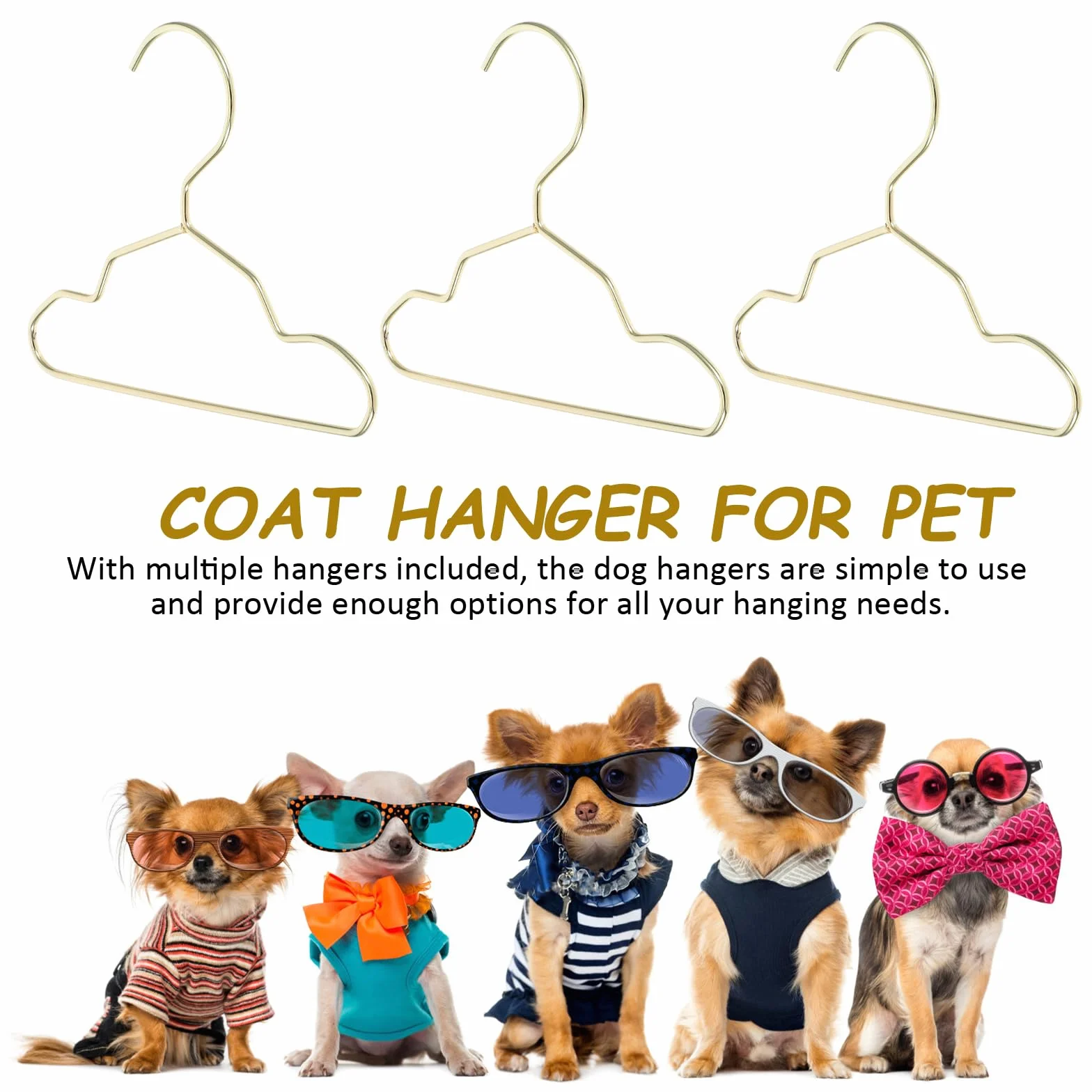 FOMIYES 10 Piezas Perchas para Mascotas Colgador de Ropa Perchero Metal Mini para Perros Pequeños Gato