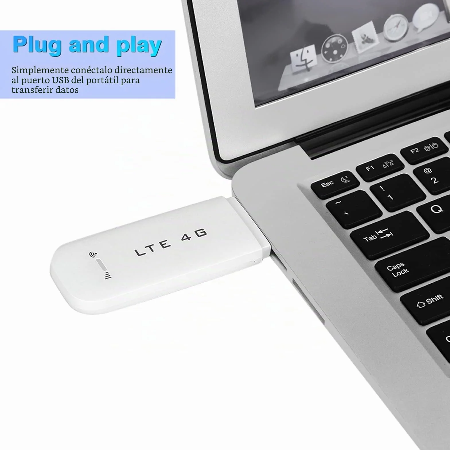 USB LTE Surfstick Adaptador, 4G LTE WLAN Módem Stick USB Adaptador de Red Inalámbrica Hotspot Wi-Fi de Viaje de Bajo Costo con FDD B1 / B3 Tarjetas SIM Compatibles 100 Mbp