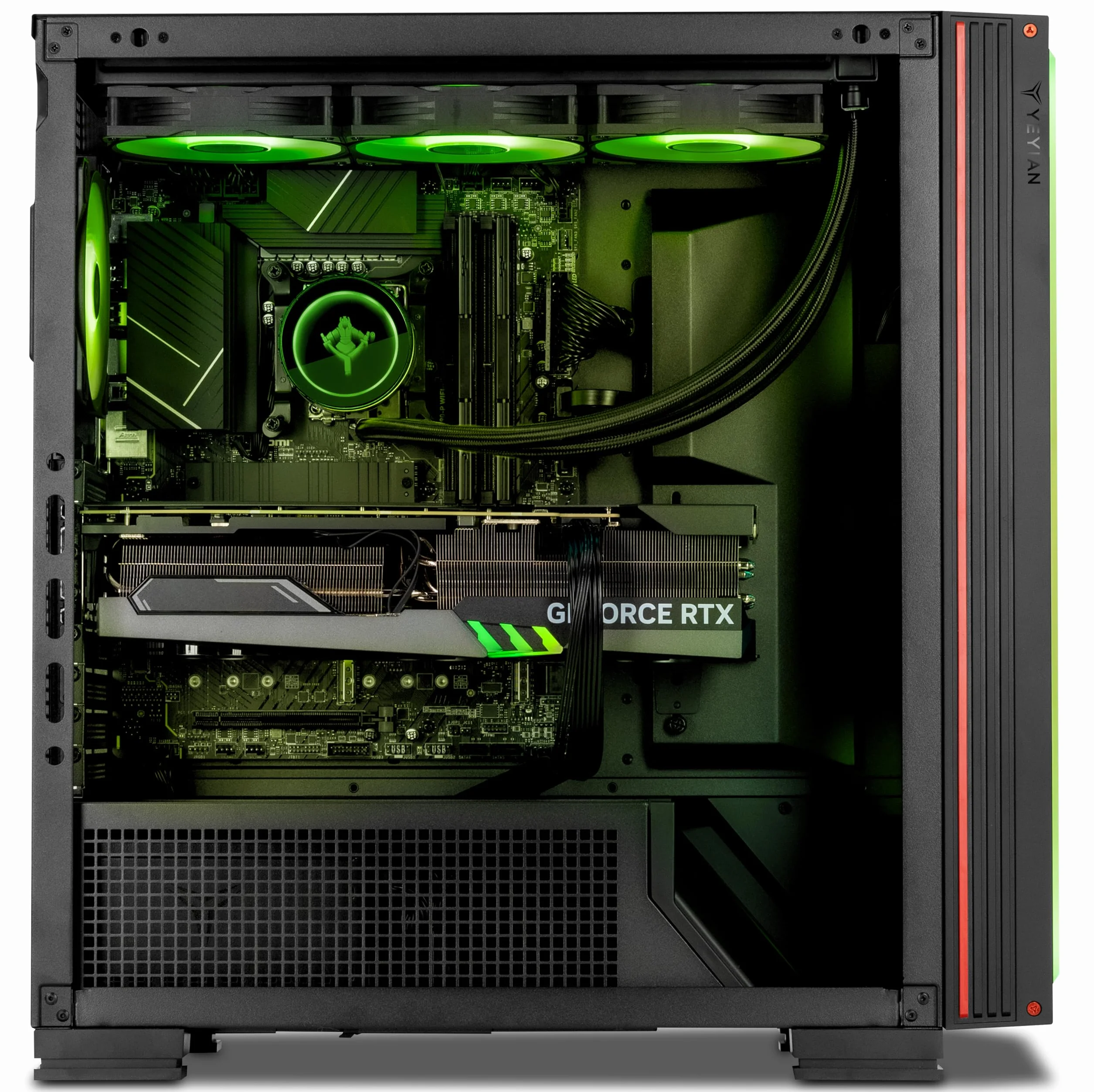 YEYIAN PC Gamer Mirage X | Intel Core i7-14700F 20 Cores up to 5.4 GHz | NVIDIA GeForce RTX 5070 12GB GDDR7 | 32GB DDR5 6000MHz | SSD 1TB NVMe Gen4 | Win 11 Pro