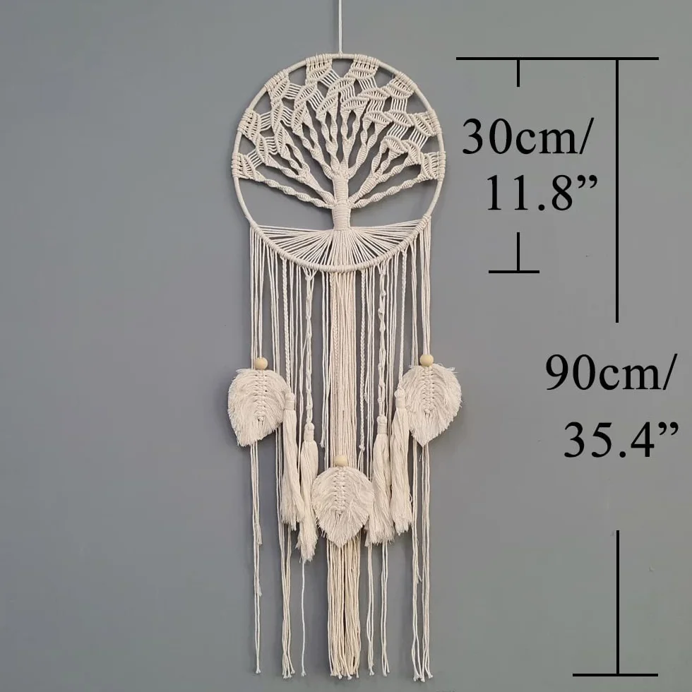 Atrapasueños de macramé árbol de la vida bohemio decoración pared boda hogar