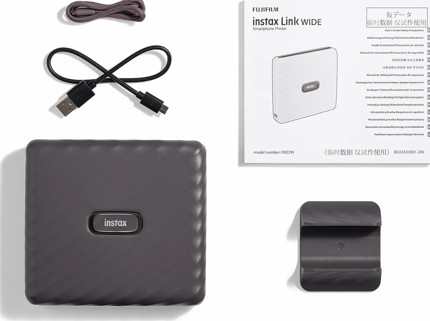 instax Link Wide Impresora para teléfonos, Color Gris Moka