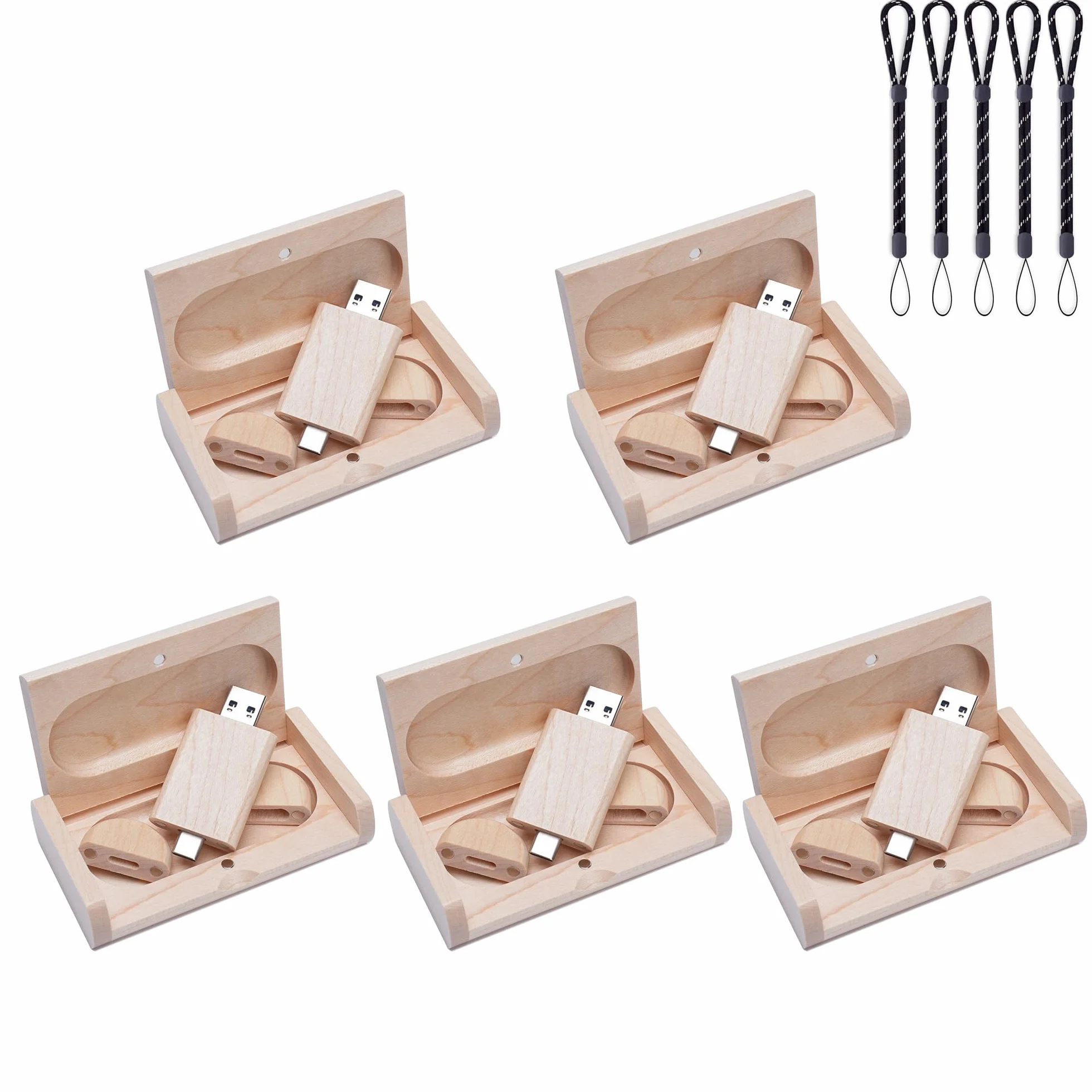 Memoria USB C de 8 GB, USB 3.0 de alta velocidad tipo C Dual OTG de madera de arce para TV, coche, teléfonos inteligentes, PC, ordenador portátil
