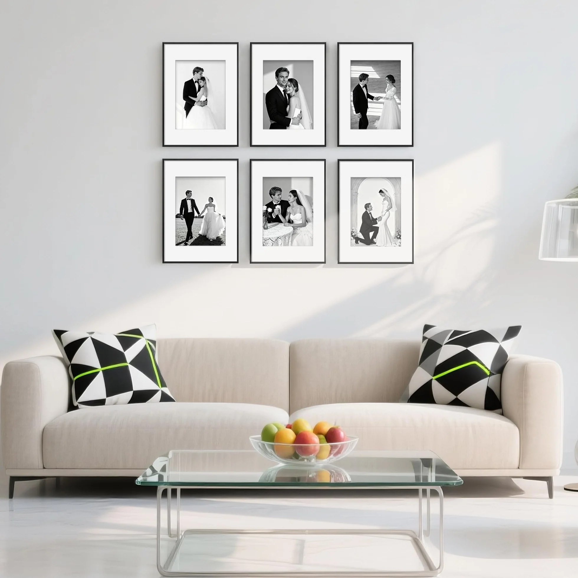 Upsimples Marco de aluminio para cuadro A3 Negro, Foto A4 (21x29,8cm) con paspartú o A3 (29,7x42cm) sin, Marco para cuadros de pared de metal con vidrio acrílico