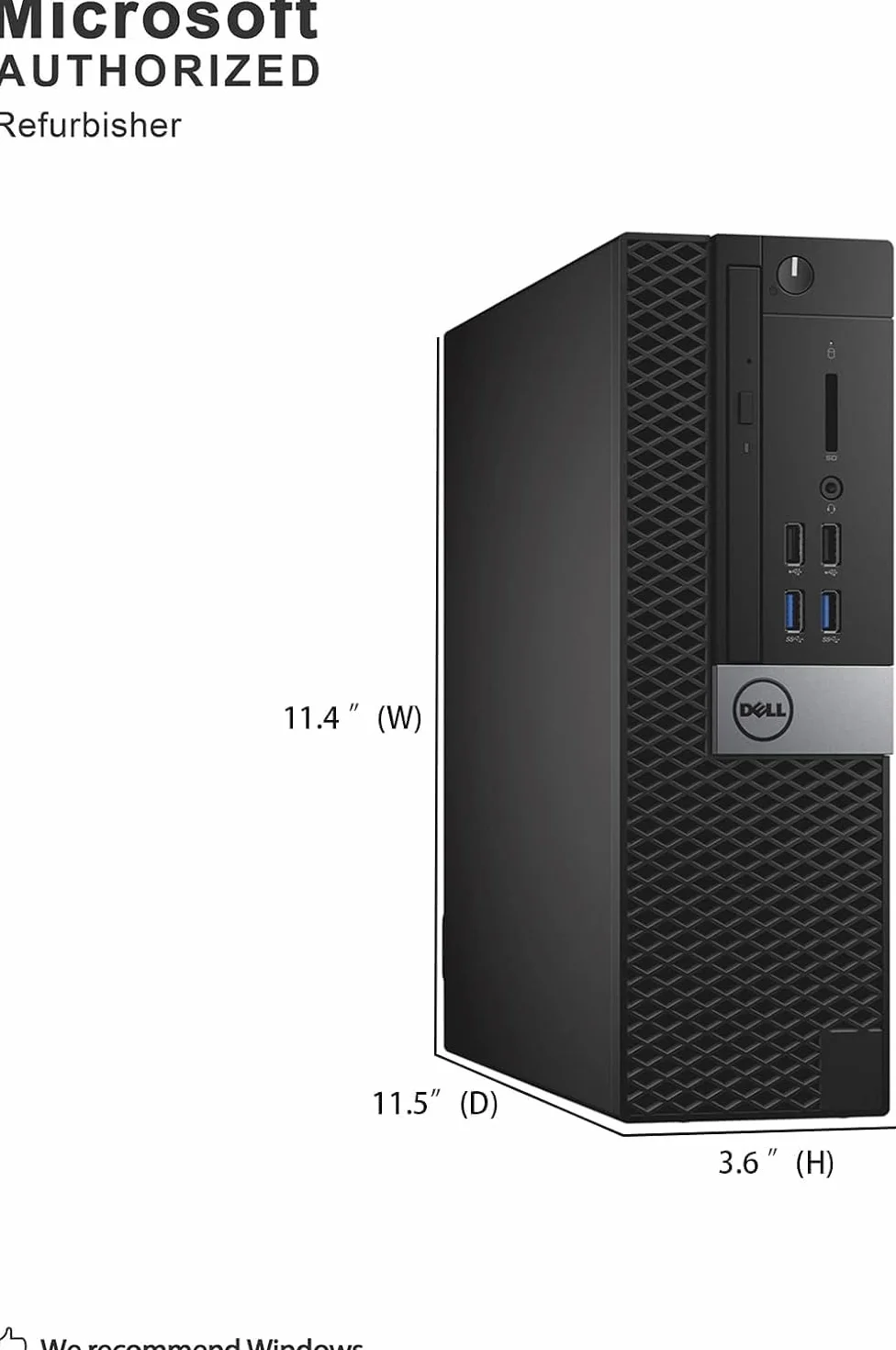 Dell Optiplex 3040 SFF - Ordenador de sobremesa (Intel Core i5-6500, 8 GB de RAM, 256 GB SSD, WiFi, Bluetooth, teclado QWERTY, Windows 11 Pro (reacondicionado)