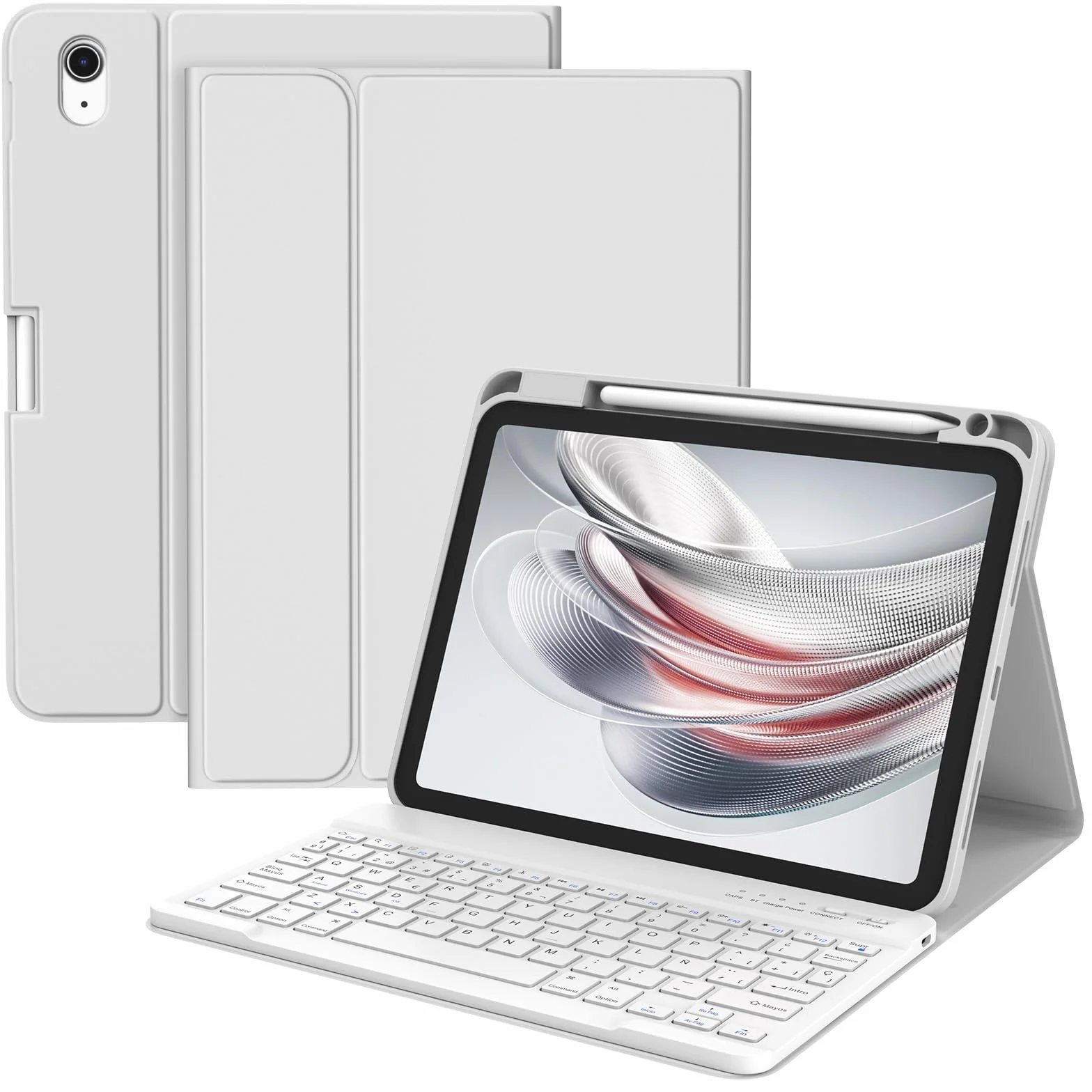 BQSS Teclado for iPad 11ª Generación A16 2025/10ª Generación 2022, QWERTY Español Ñ, Desmontable Bluetooth Magnéticamente Teclado para iPad 10/11 Gen
