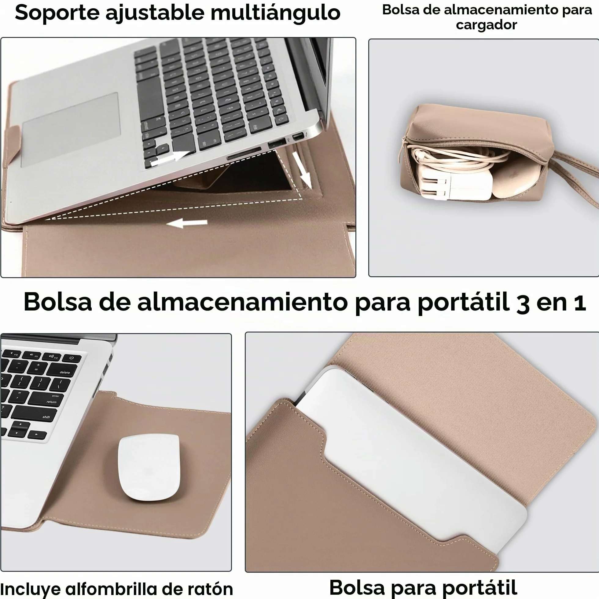 13-14 Pulgadas Funda Protectora Portátil, Soporte (Amarillo) | Laptop Funda Delgada para Mac Neo 13" 2026, Mac Air 13" (2026-2018),Mac Pro 13-14" (2026-2020), Bolsa Cargador Incluida