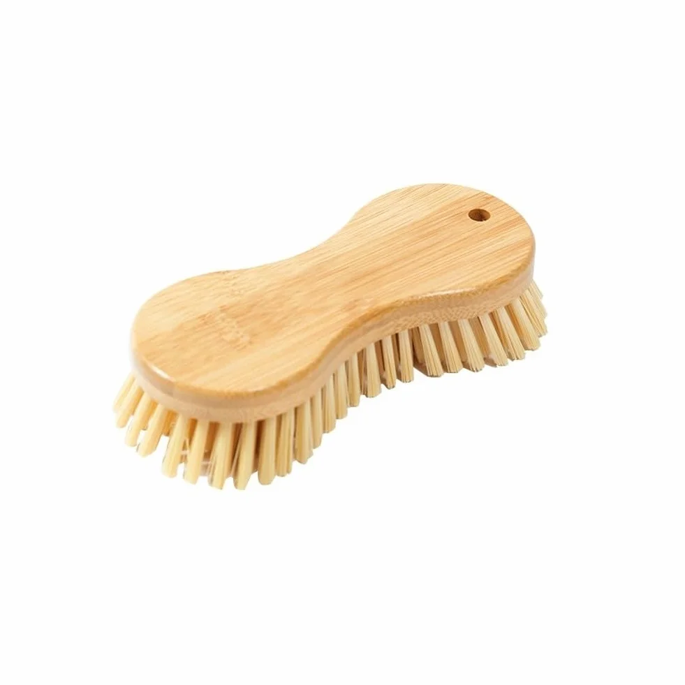 Juego de cepillos de limpieza de madera con cerdas suaves de PET para zapatos, ropa y lavandería