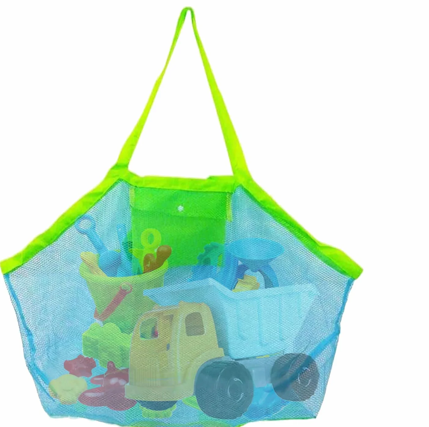 Annhao Bolsa Grande de Malla para Juguetes de Playa, Bolsa Plegable, Bolsa de Almacenamiento para Niños al Aire Libre Natación Piscina Viajes Toallas (Verde)