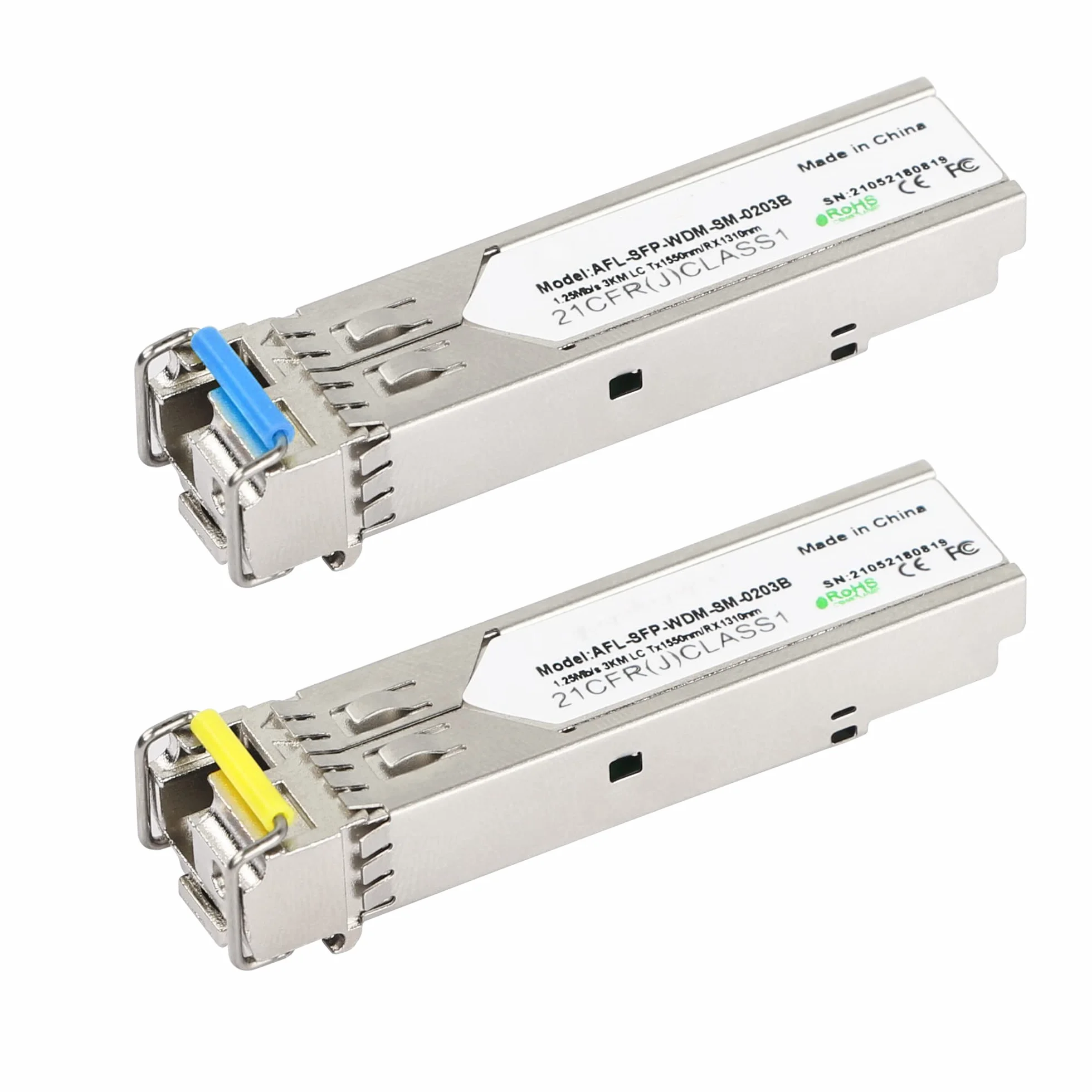 CERRXIAN Transceptor de fibra del módulo BIDI SFP LC del solo modo 1.25G, SFP-WDM-SM, 3KM LC Tx1550nm/Rx1310nm-1 par
