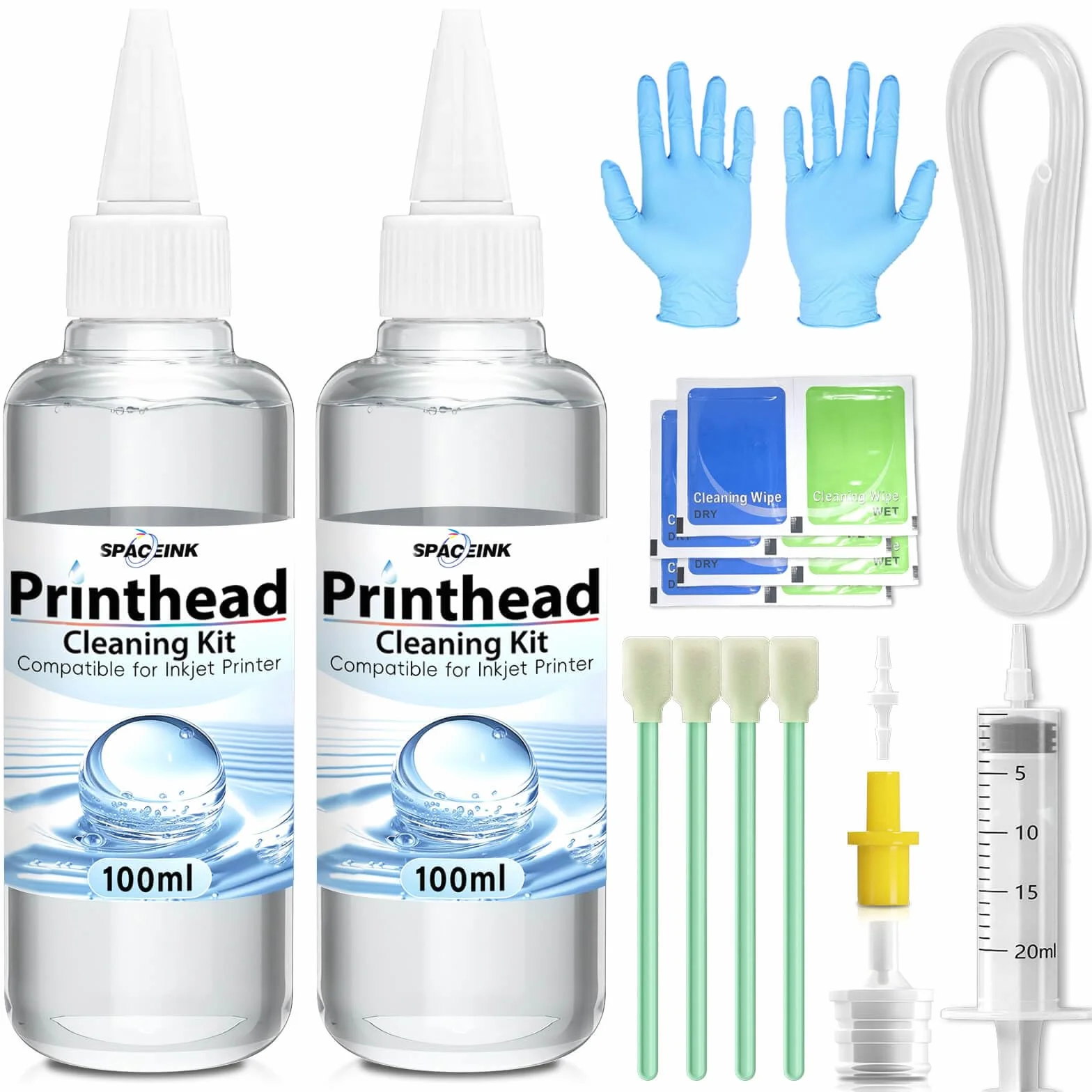 Kit de Limpieza de Cabezal de impresión para Impresora Epson HP Canon Brother Pro8025 Et2760 Et2720 Et-3760 Et-2400 Et 2850 Wf-3640 8620 8610 8600 100 ml, 2 Unidades