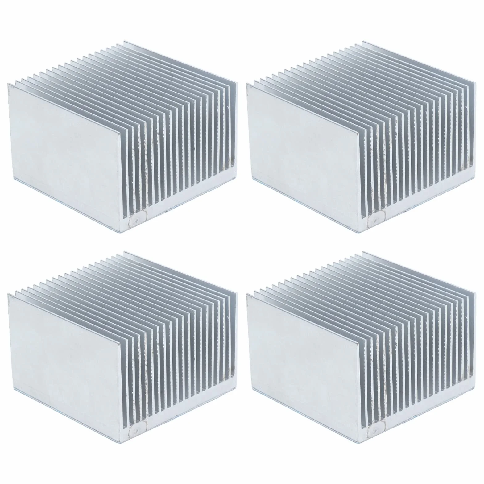 Tyenaza 4 Piezas de Aletas de Refrigeración de Aluminio, Disipadores de Calor las Aletas Transistor, Chip de Disipador de Calor, para Computadora, Dispositivos de Luz LED, 60x60x39 mm(Con Adhesivo)