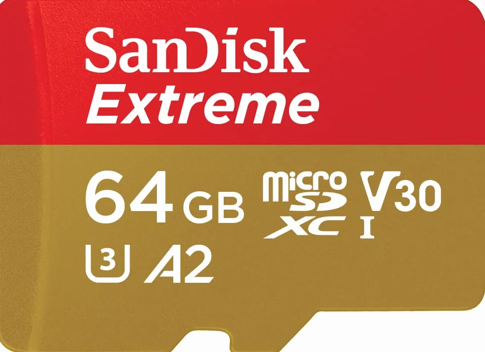 SanDisk 64 GB Extreme tarjeta de memoria microSDXC para drones y cámaras de acción+adaptador SD+RescuePRO Deluxe, hasta 170 MB/s, Clase A2 de rendimiento de las aplicaciones, UHS-I, Class 10, U3 y V30