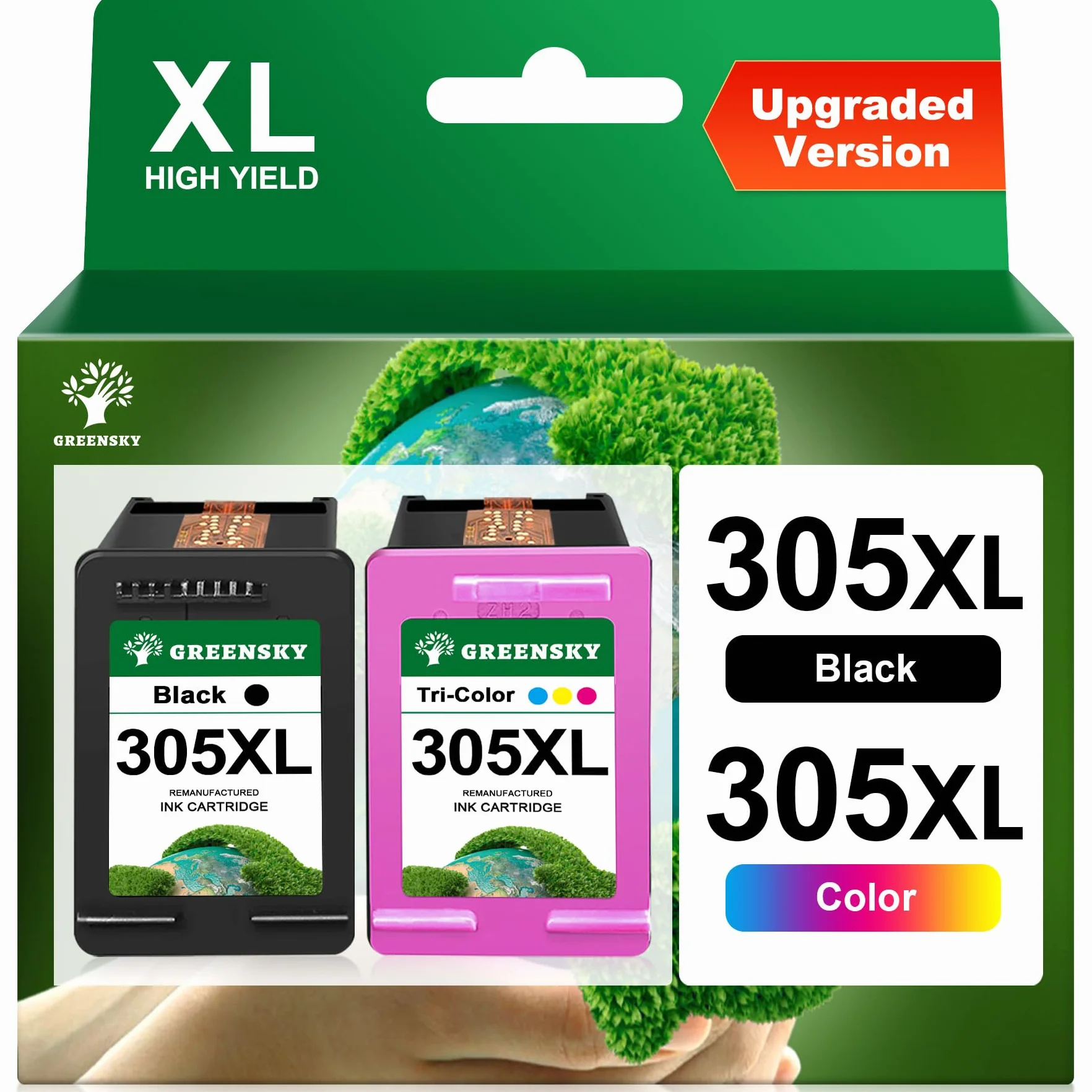 Tinta HP 305 XL Multipack Compatible Negro y Color para DeskJet 2820e 2822e 2723e 2722e 2722 Envy 6030e 6022 6020e 6020 Envy Plus 6430e 6430 6432e 6432