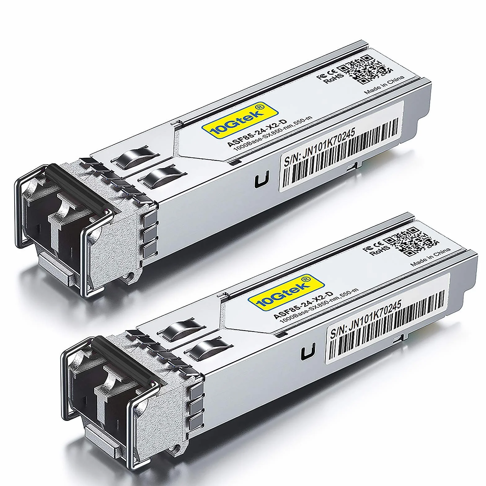[2 Pack] HP X121 1G SFP SX Multimodo J4858A/ J4858B/ J4858C, 1000Base-SX Gigabit SFP LC Módulo Transceiver, MMF, 850nm, 550m