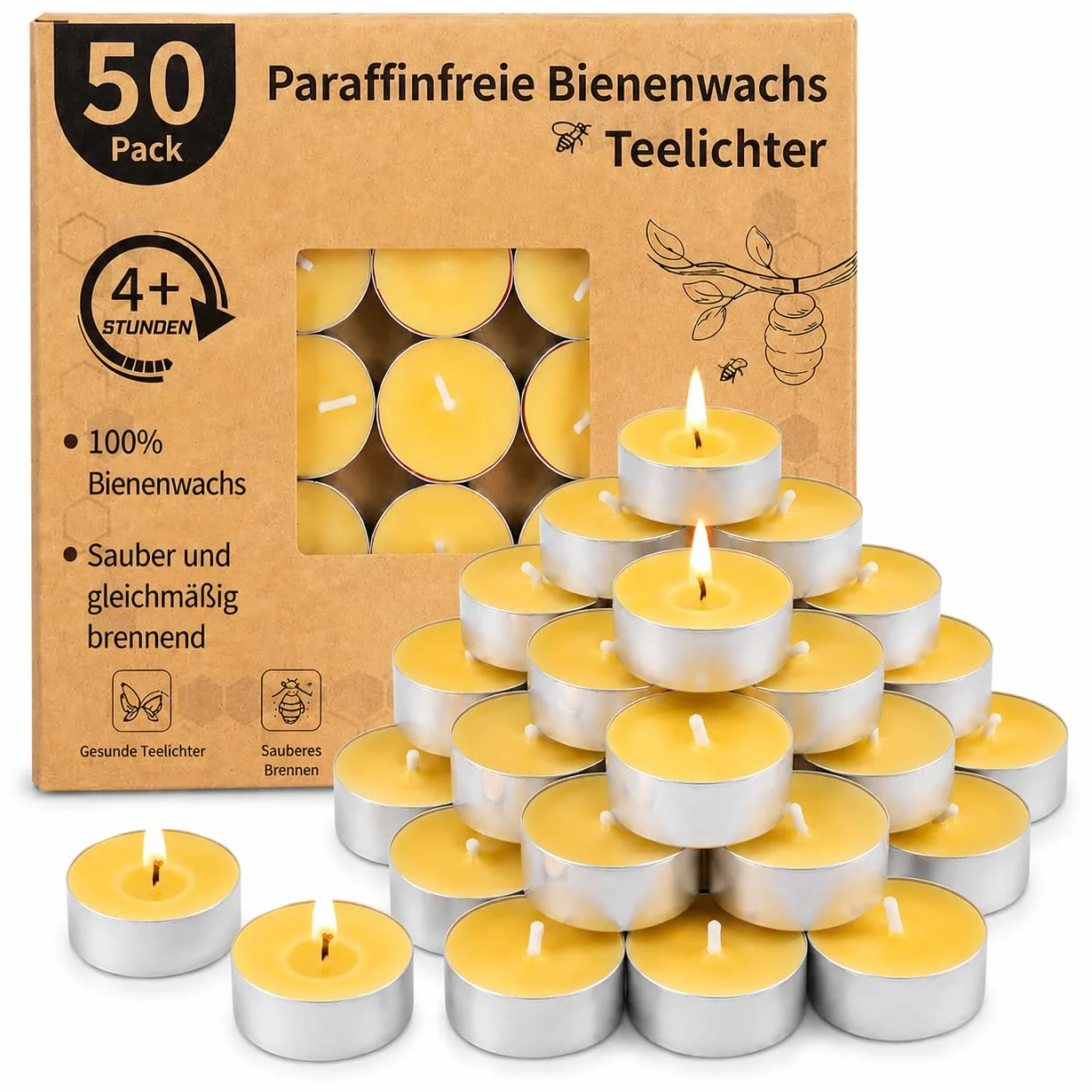50 velas de cera de abejas