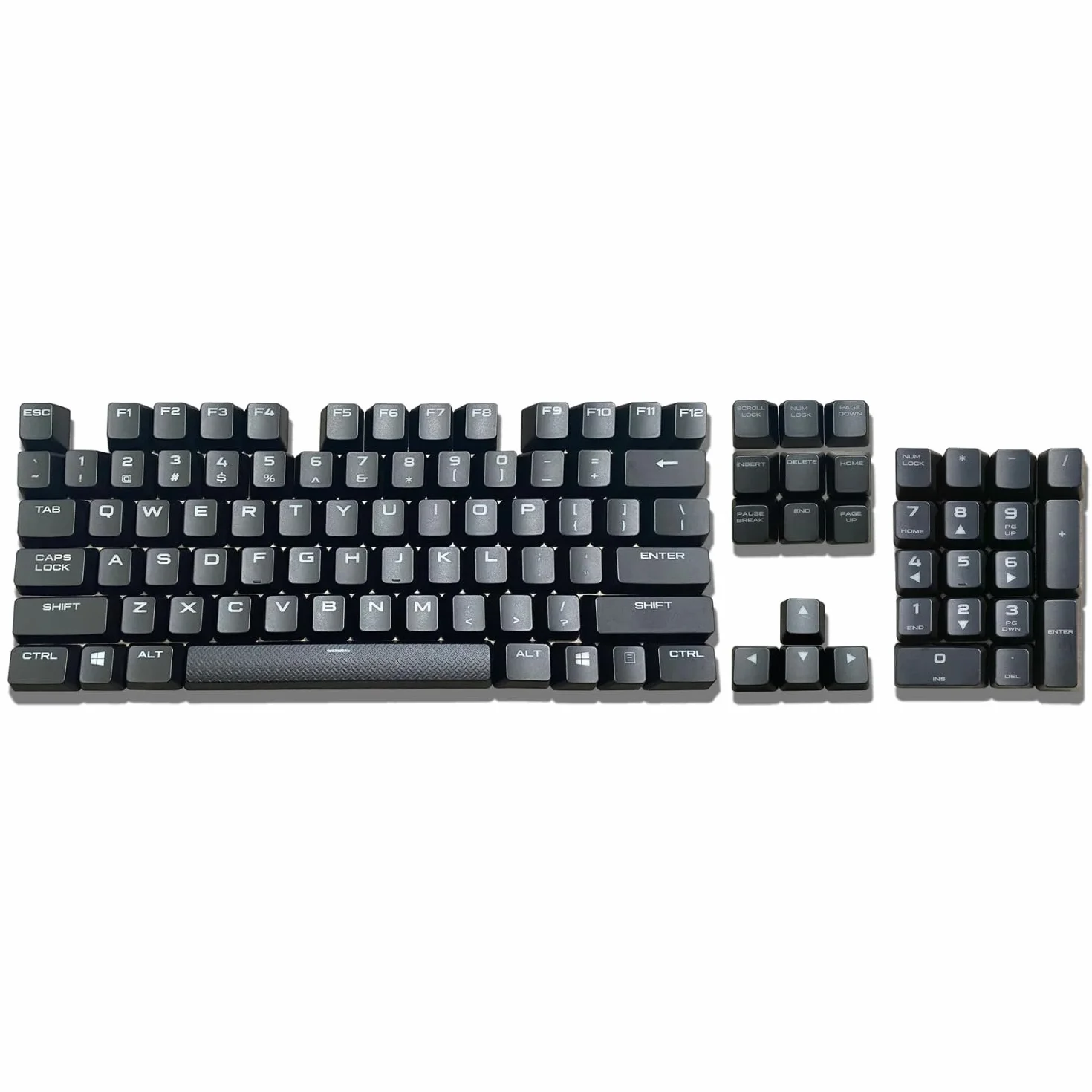 Juego de teclas ABS compatible con Corsair K70 LUX/K70 RGB/K68/Reactor MK2, semitransparente, diseño estadounidense, teclas de repuesto mecánicas para juegos (juego completo de 104 llaves)