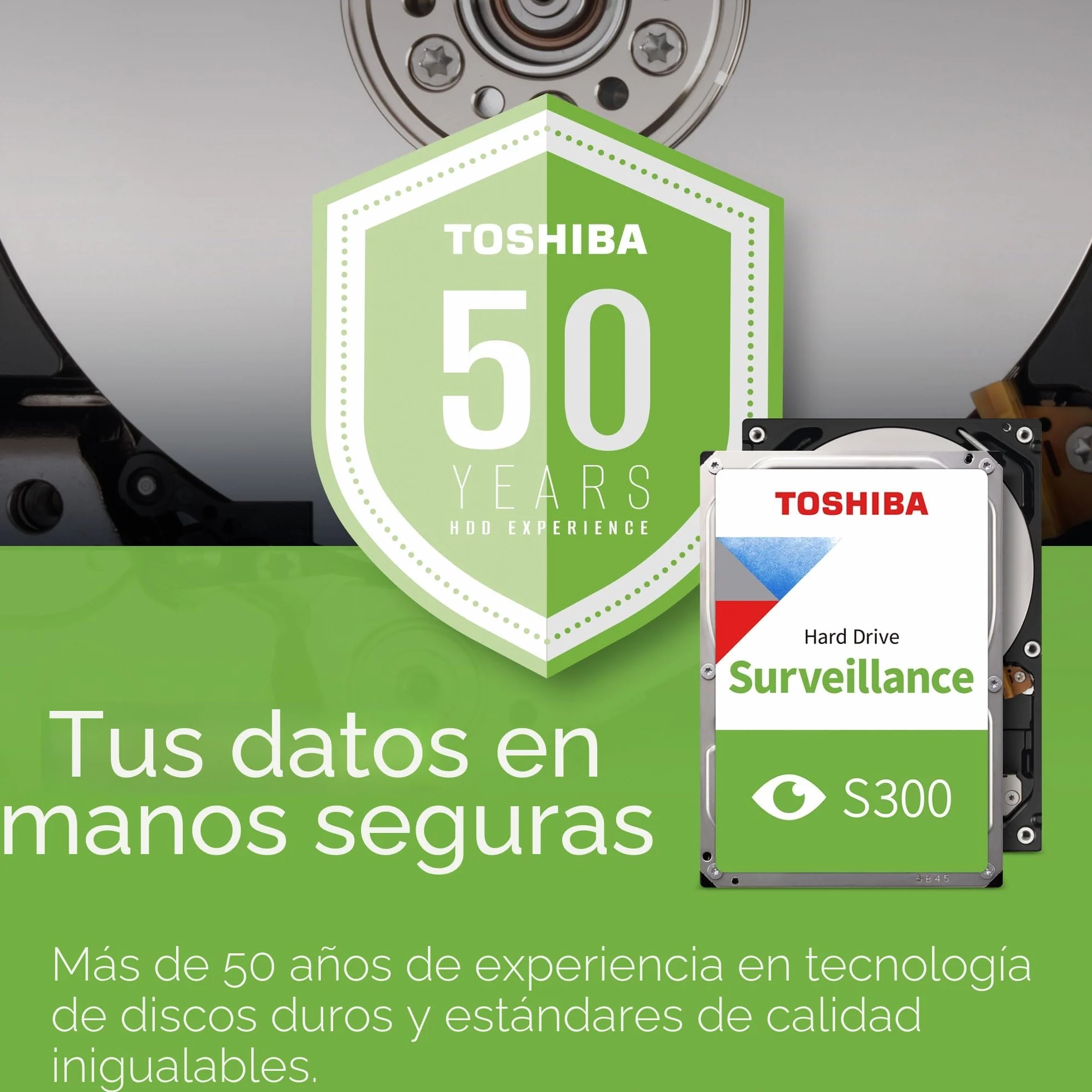 Toshiba 4TB S300 Surveillance HDD - 3.5' SATA Internal Hard Drive Supports up to 64 HD cameras at a 180TB/Year workload (HDWT720UZSVA)
