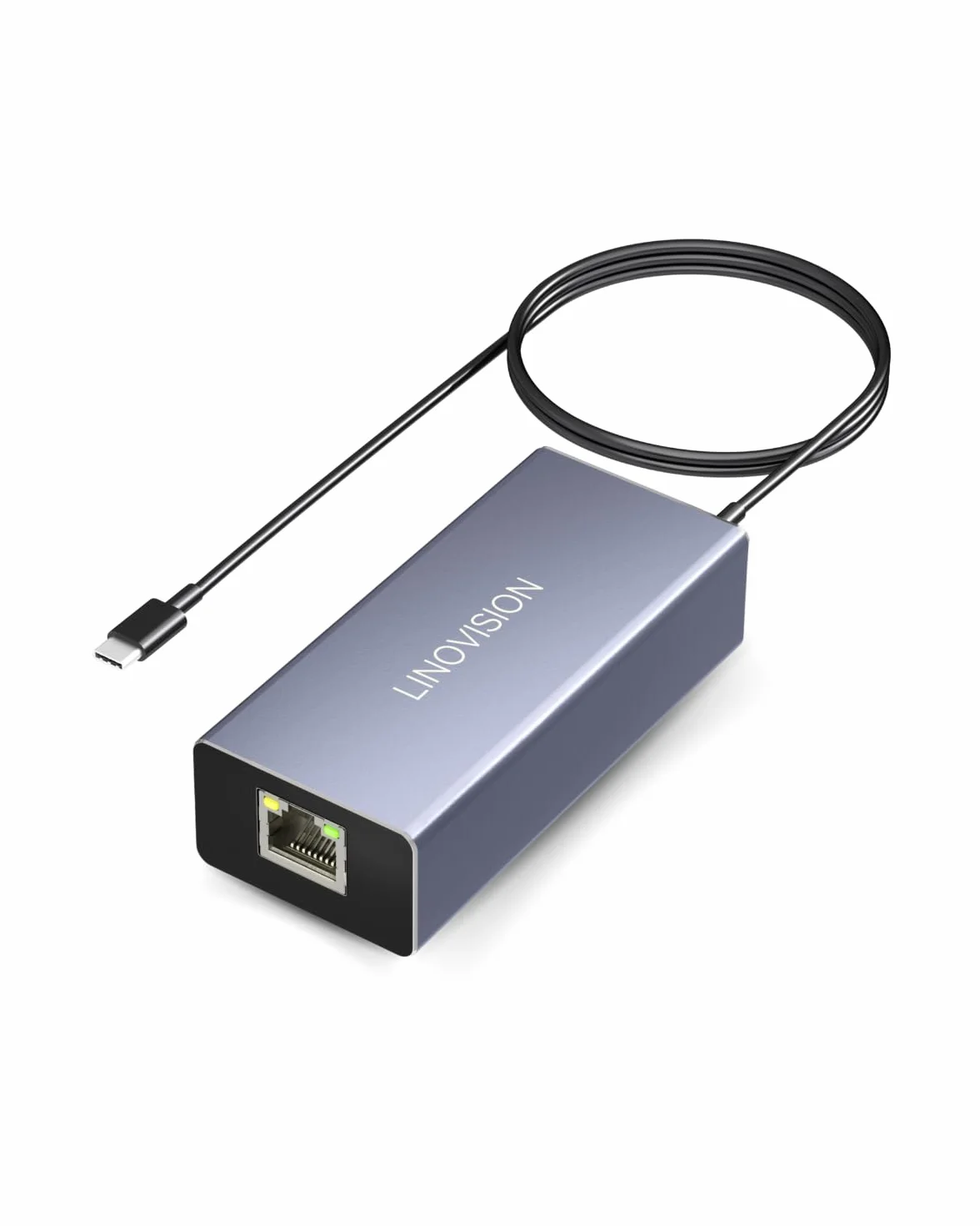LINOVISION POE a USB-C Convertidor, Datos y carga a través de un cable, lEEE802.3af/at POE Convertir a USB Tipo C con Ethernet 10/100Mbps, 9V/2.22A o 5V/2A de salida,Adecuado para teléfonos y tabletas