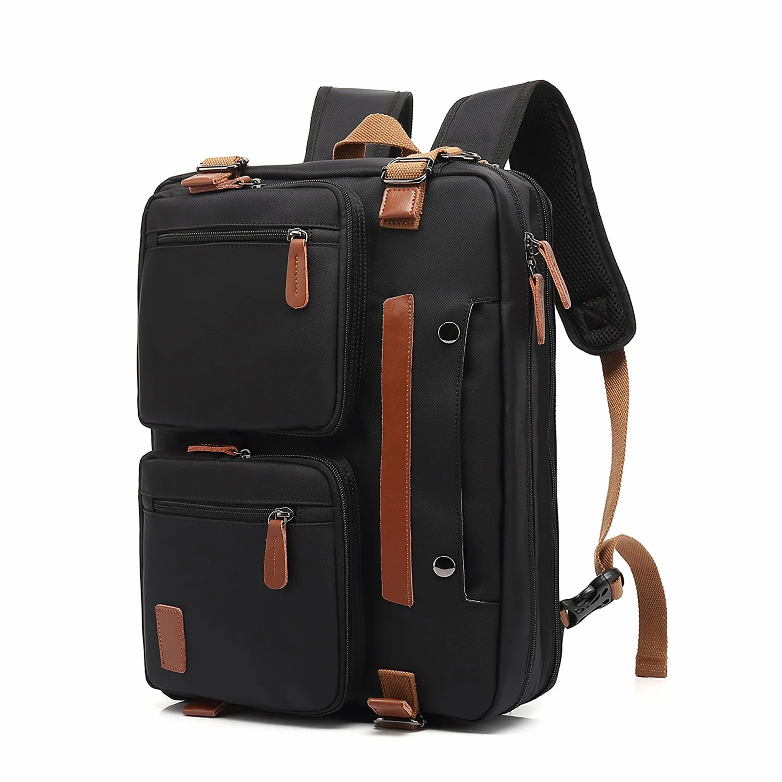 SONARIN Mochila Portatil,Convertible Mochila de Trabajo Bolso de Hombro Maletín Impermeable Mochila Ordenador 15.6 Pulgadas Mochila de Viaje Bolsa Casual para Hombres Mujeres(Negro)