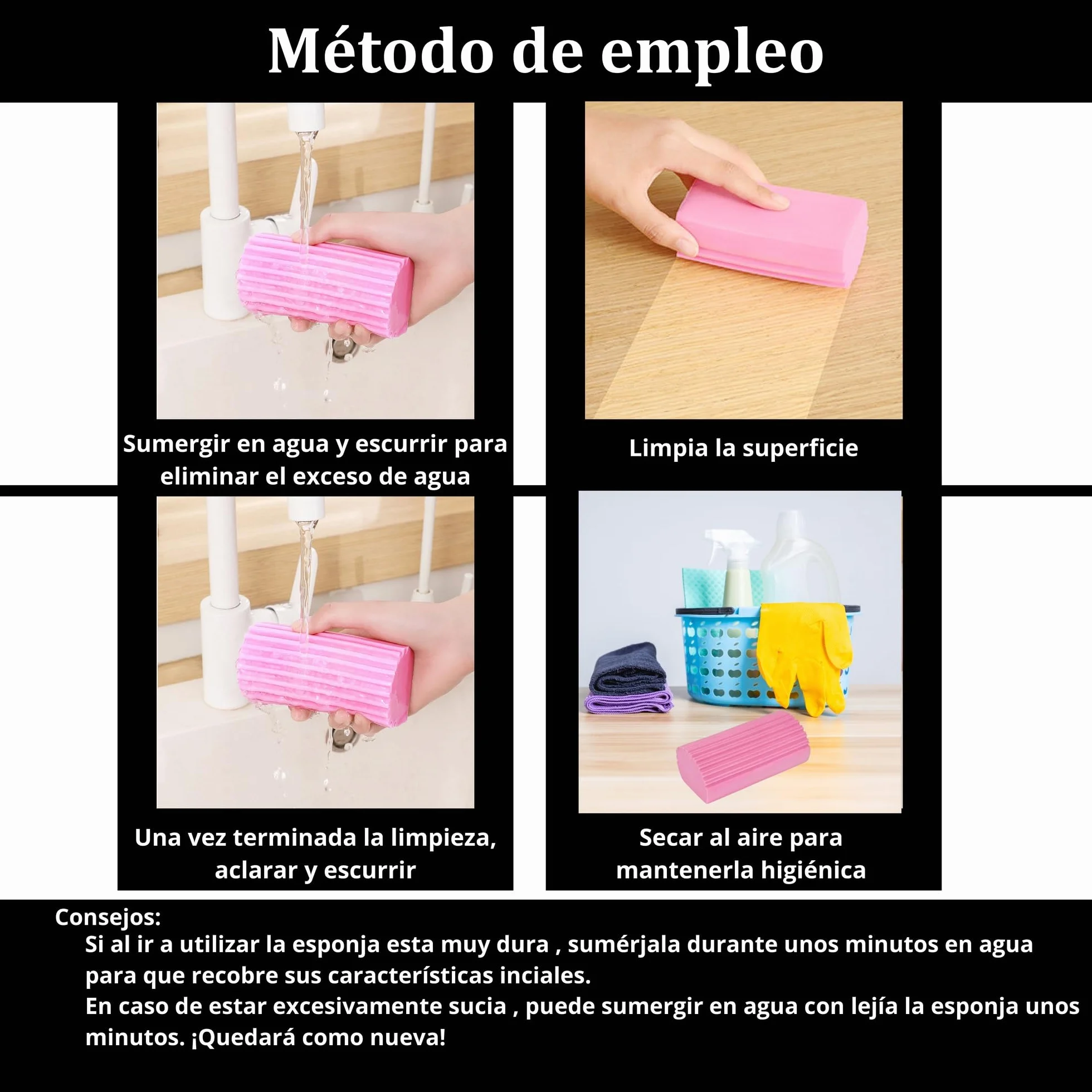 Esponja Atrapapolvo Mágica Plumero Mejorado 4PCs Para Limpieza