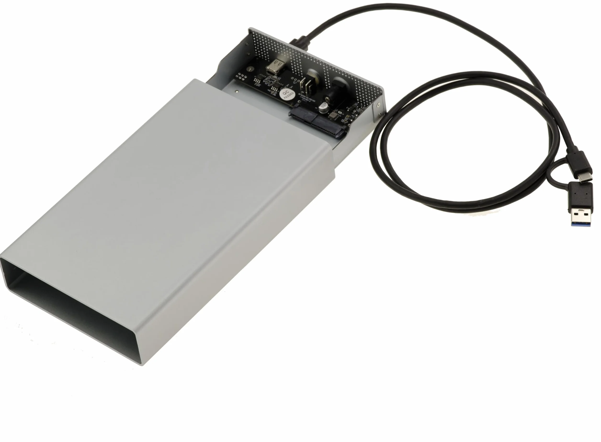 KALEA-INFORMATIQUE Carcasa metálica para Disco SAS 2,5 o 3,5 con Conector SFF-8482 Conexión USB3.2 Gen 2x1 10G y Fuente de alimentación de 12 V y 3 A