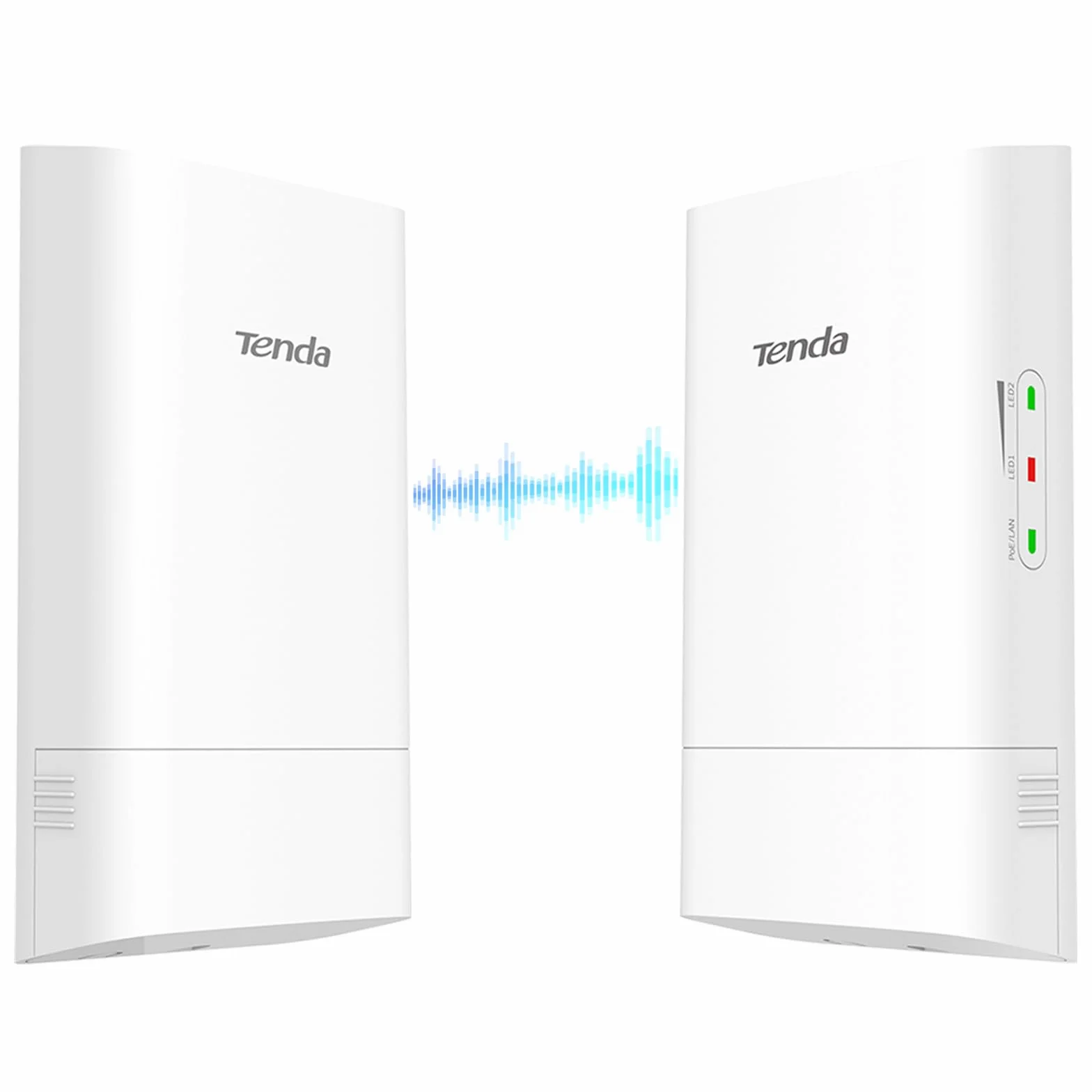 Tenda WiFi Bridge 5GHz 867Mbps, Puente Inalámbrico WiFi Exterior, CPE de Exterior Largo Alcance 1 km, Antena direccional 9dBi, PoE Pasivo, IP65 Resistente al Agua, Paquete de 2(O1-5G)