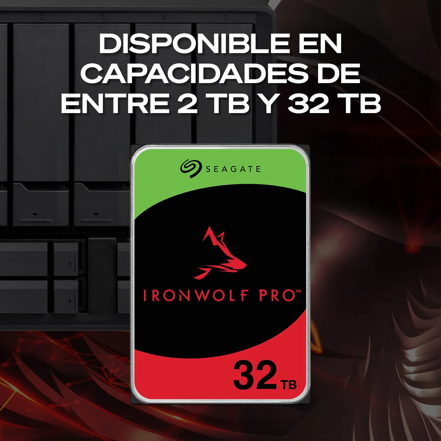 Seagate IronWolf Pro 8TB, Enterprise HDD NAS interno, CMR, SATA a 6 Gb/s, 7200 RPM, caché de 256 MB para almacenamiento conectado a red RAID, servicios Rescue, Paquete Abre-fácil (ST8000NTZ01)