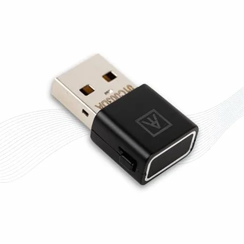 ATKey.Pro Llave de seguridad USB-A (biometría, lector de huellas dactilares, FIDO2, inicio de sesión sin contraseña, Windows, Entra ID, macOS, Linux, Chrome OS, compacto, sin controladores