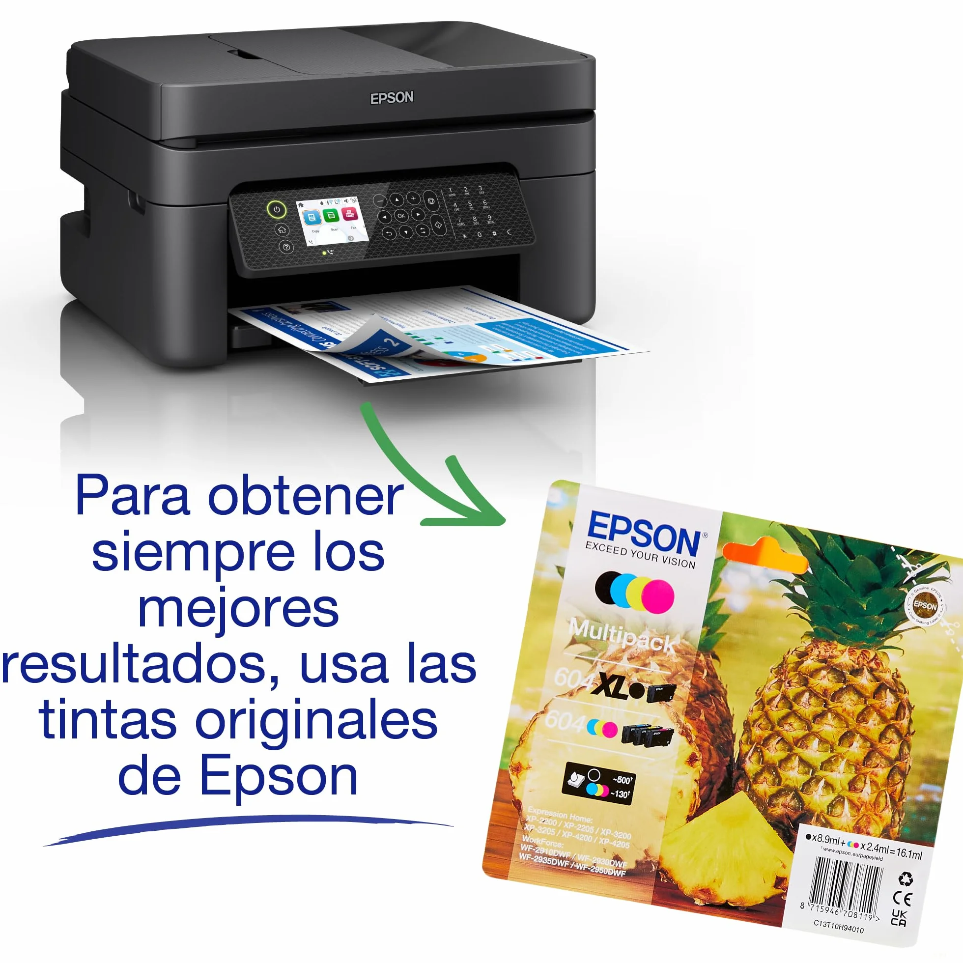Epson Impresora de inyección de Tinta multifunción Workforce WF-2950DWF A4 con conectividad inalámbrica