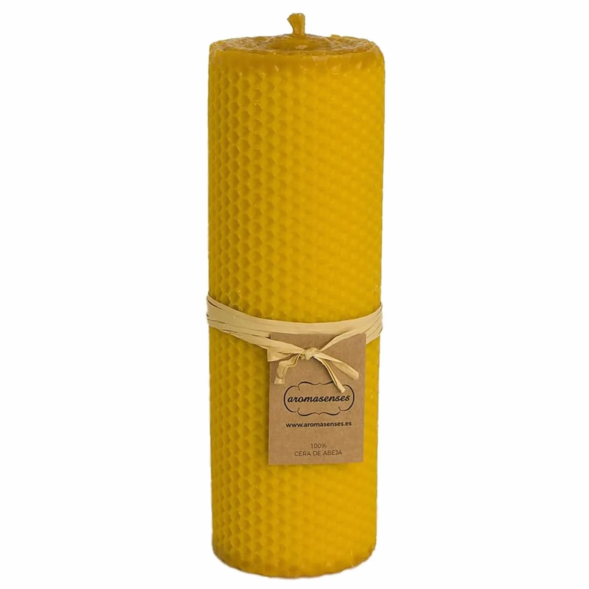 Aromasenses Velas de Cera Virgen | Forma de Panal de Abejas | Hechas a Mano | Sin Tóxicos | Auténtica Cera de Abejas Natural |Estilo Artesanal | Para Crear Ambiente Relajante | Velon 6 cm x 20 cm