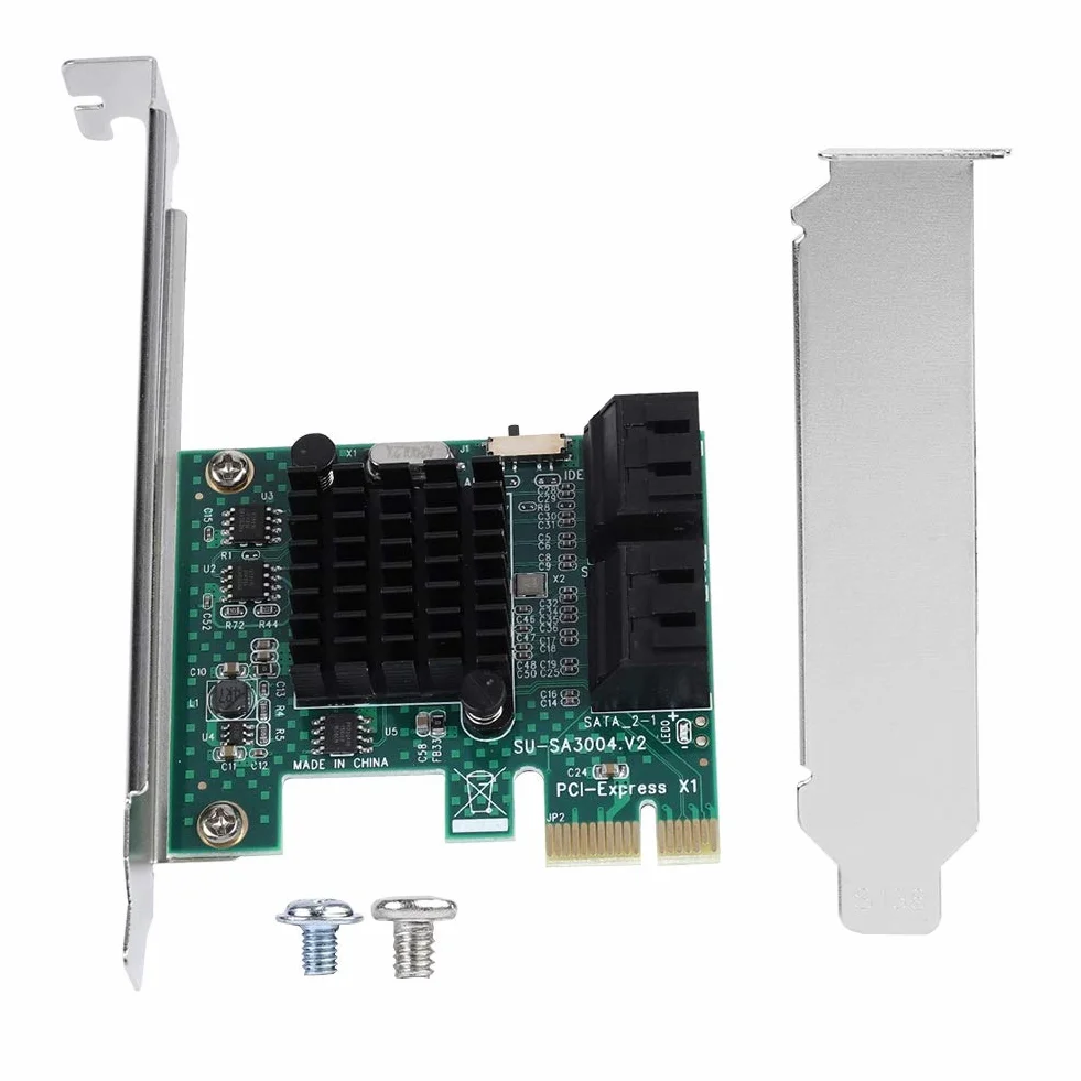Tarjeta de Expansión SATa PCIE, Tarjeta Controladora de Expansión PCIE de 4 Puertos a SATa 3.0, Tarjeta de Expansión Compatible con XP/2003/Vista (32/64 bit)