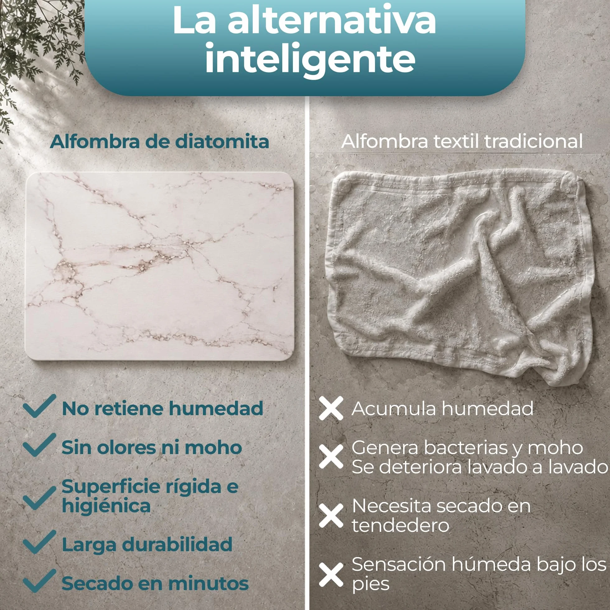 Alfombra Diatomita Baño 60x39 cm Antideslizante Secado Rápido Alta Absorción Piedra Ducha