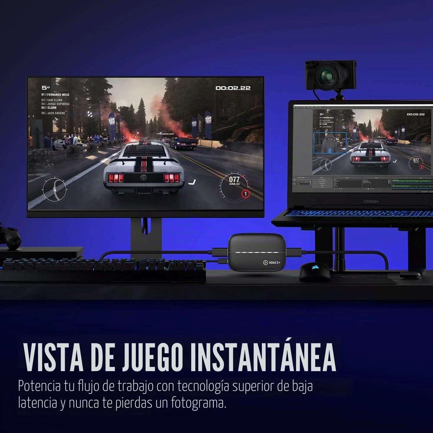 Elgato HD60 S+, capturadora externa, streaming y grabación a 1080p60 HDR10 o 4K60 HDR10 con latencia ultrabaja en PS5, PS4/Pro, Xbox Series X/S, Xbox One X/S, en OBS y otros, funciona con PC y Mac