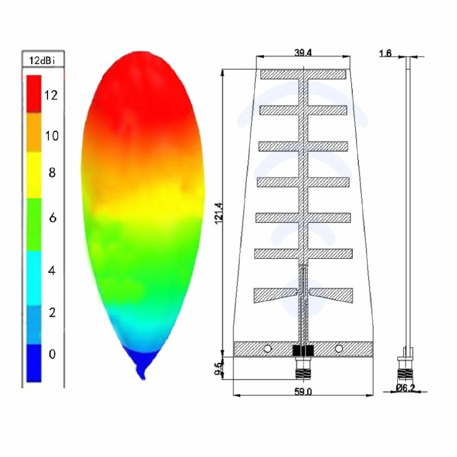 Antena Yagi PCB Direccional WiFi de Doble Banda de 12dBi 2,4 GHz, 5,8 GHz, Antena de Alta Ganancia para Adaptador de Red Inalámbrico, Enrutador, Control Remoto de Drones