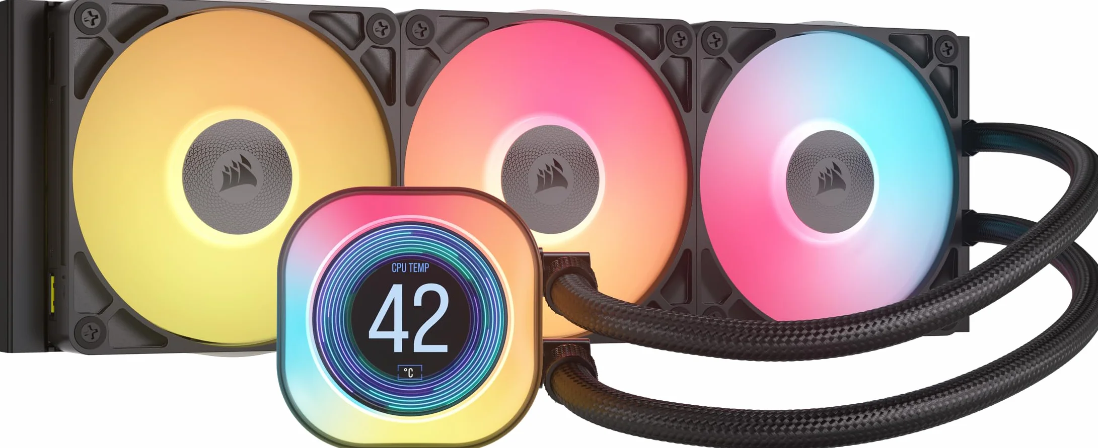 CORSAIR iCUE Link Titan 360 RX LCD Refrigeración Líquida de CPU – Motor de Refrigeración FlowDrive – Intel LGA 1851/1700, AMD AM5/AM4 – 3X RX120 RGB Ventiladores – iCUE Link Hub Incluido – Negro
