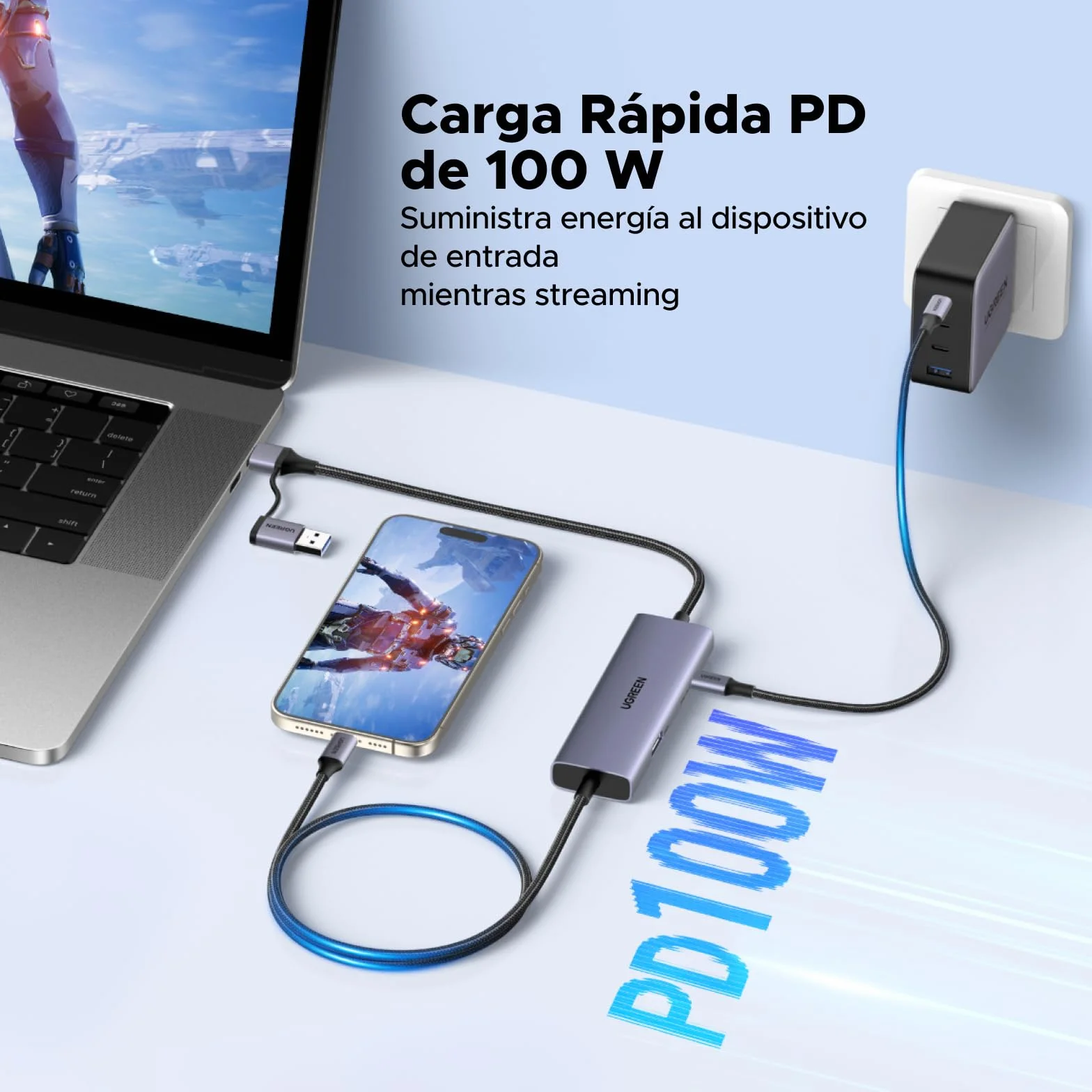 UGREEN Tarjeta de Adquisición de Vídeo USB C 4K 30Hz Entrada USB C A 3.1 2K 60Hz Grabación y Streaming Capturadora Video HDMI y Boucle Compatible con Switch PS5 4 Xbox MacBook iPad Air Quest 3 Cámara