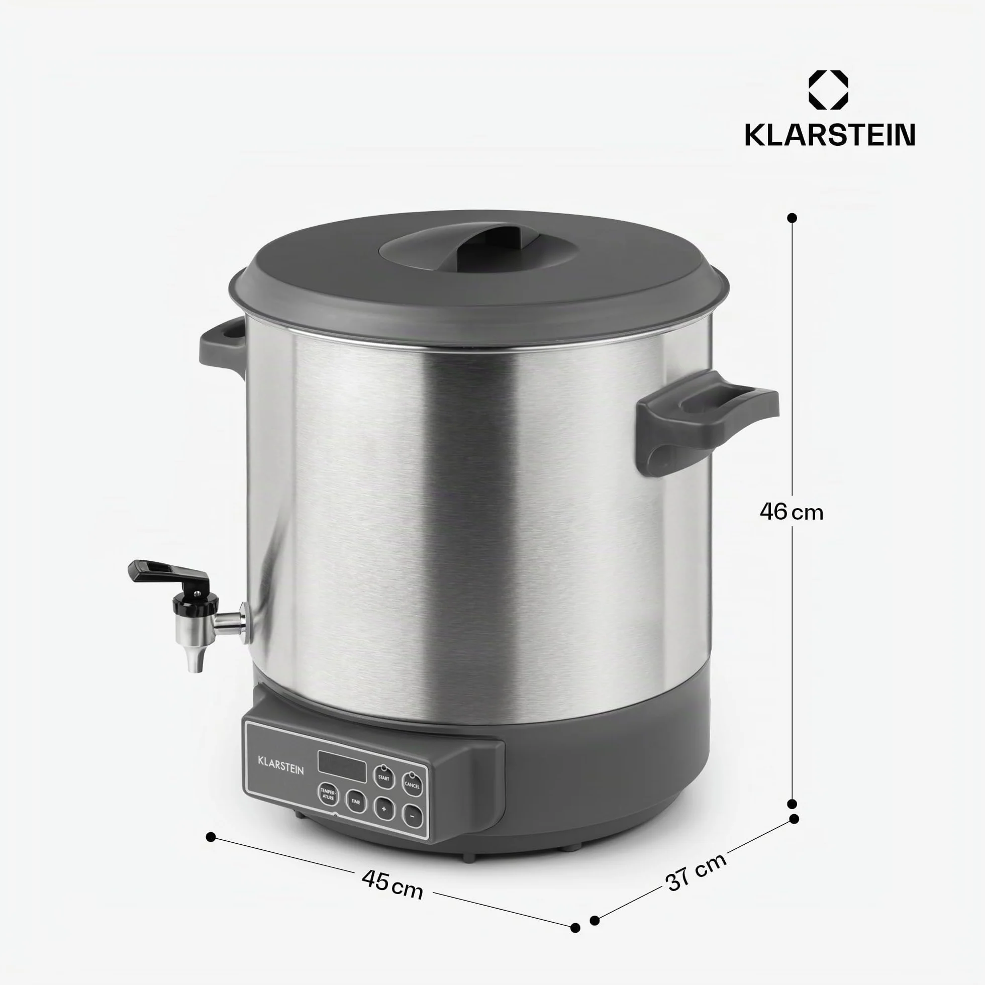 Klarstein Lady Marmalade olla para hacer mermeladas 27 litros 1800 W 30-100 °C acero inoxidable