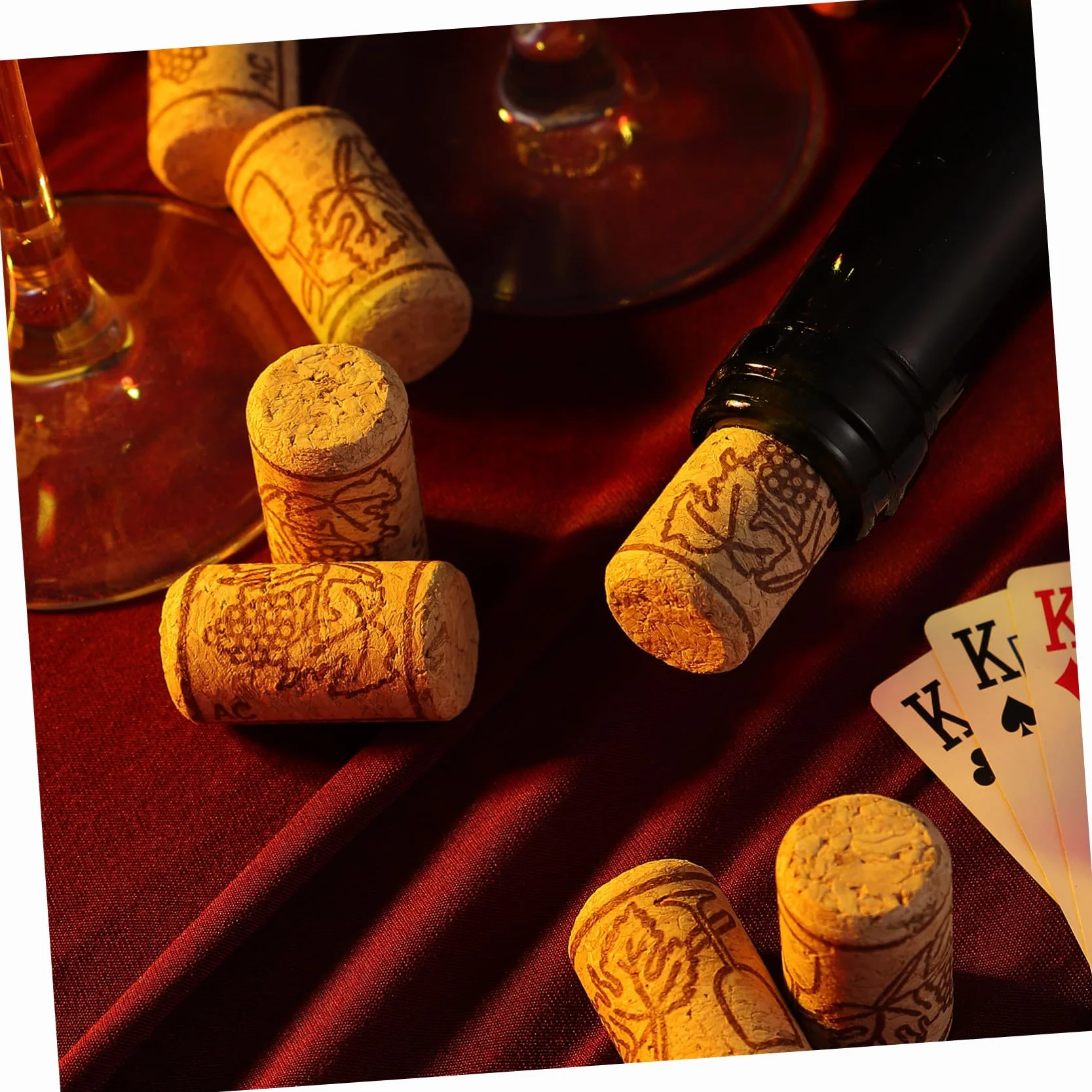 Corchos de Vino Naturales Tapones de Botella 100 unids 2.1 x 4 cm