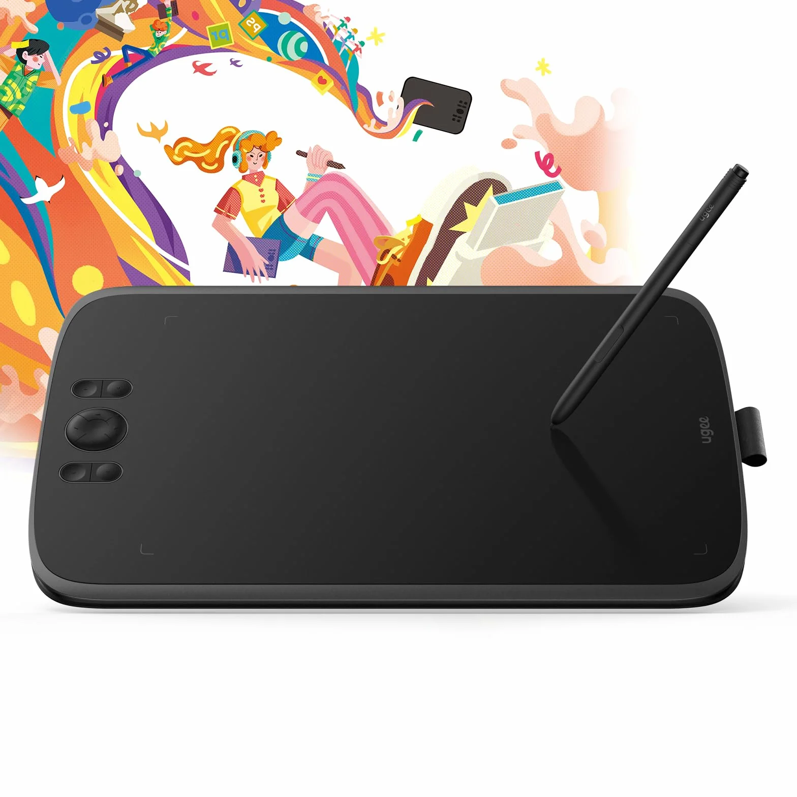 Tableta Gráfica UGEE M808 10 Pulgadas con Lápiz 8192 de sensibilidad a la presión y 8 Teclas de acceso directo, Tableta Dibujo con USB-C Interfaz Compatible con PC/Mac/Android