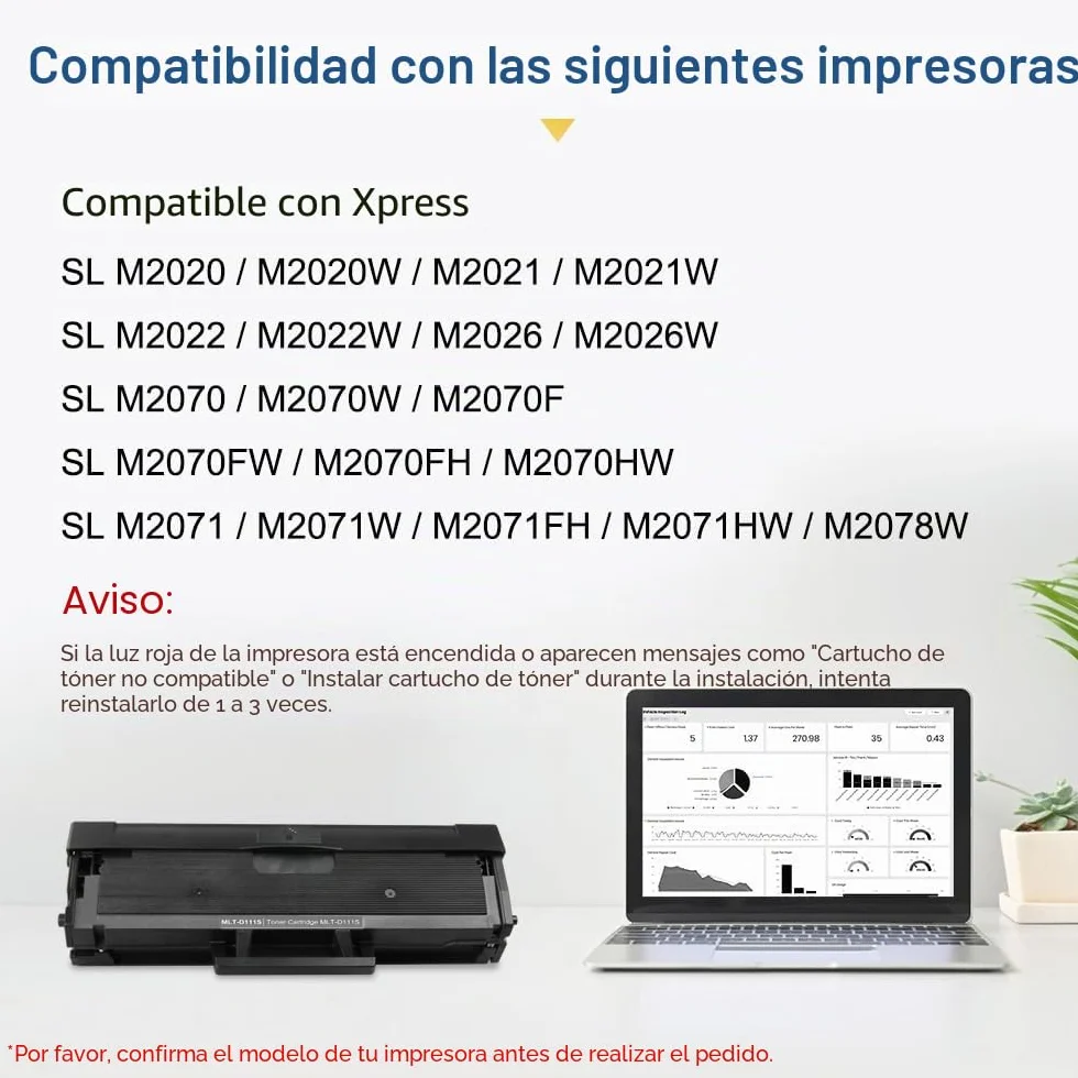 MLTD111S D111S Cartuchos de tóner Compatibles con Samsung MLT-D111S MLT-D111L D111L para Samsung Xpress M2020W M2020 M2022 M2022W M2026W M2026 SL-M2070 SL-M2070W SL-M2070F SL-M2070FW