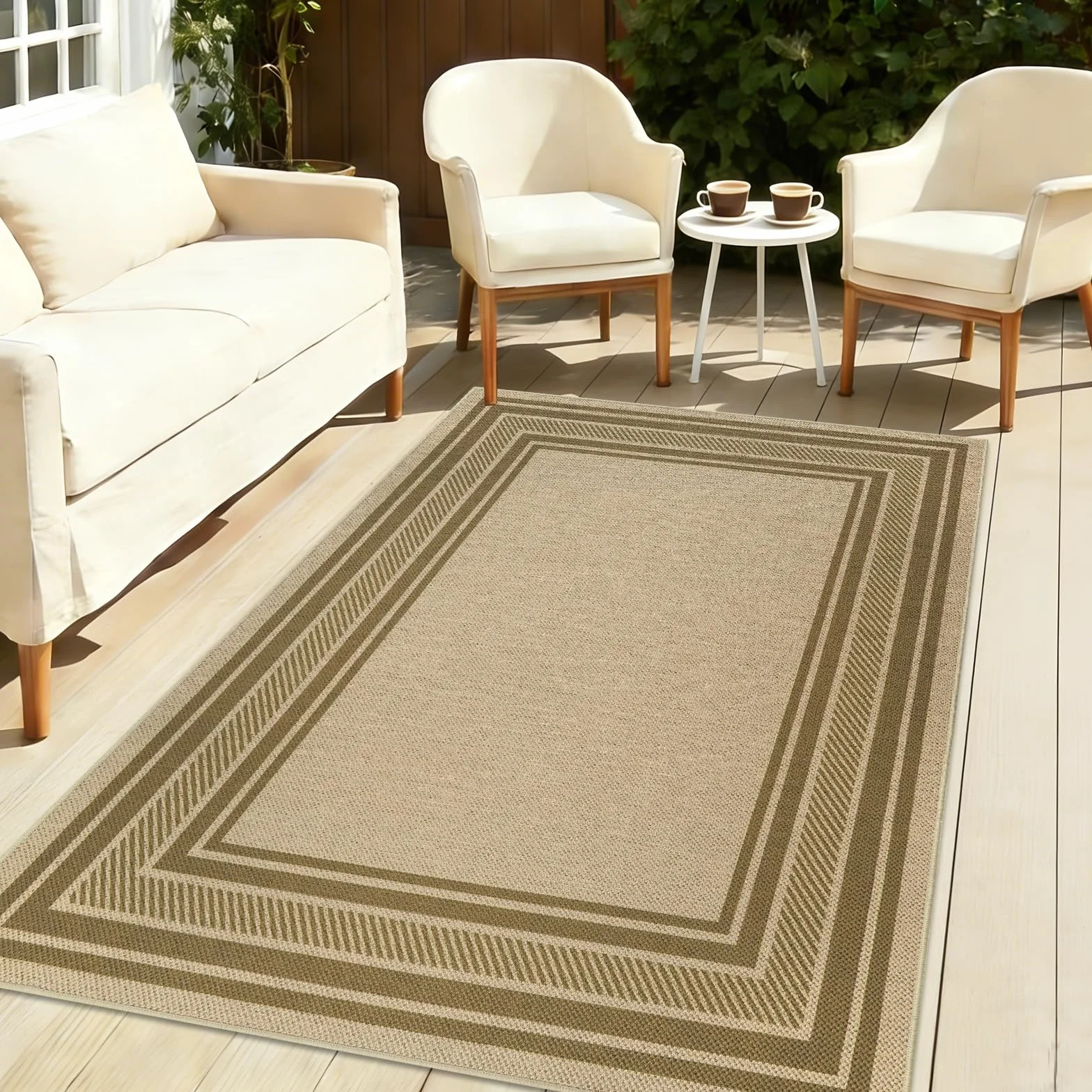 Famibay Alfombra Pasillo 80x150cm Alfombra Yute Exterior Terraza Alfombras Cocina Lavable Antideslizante Natural para Entrada Dormitorio Lavandería Balcón Marrón