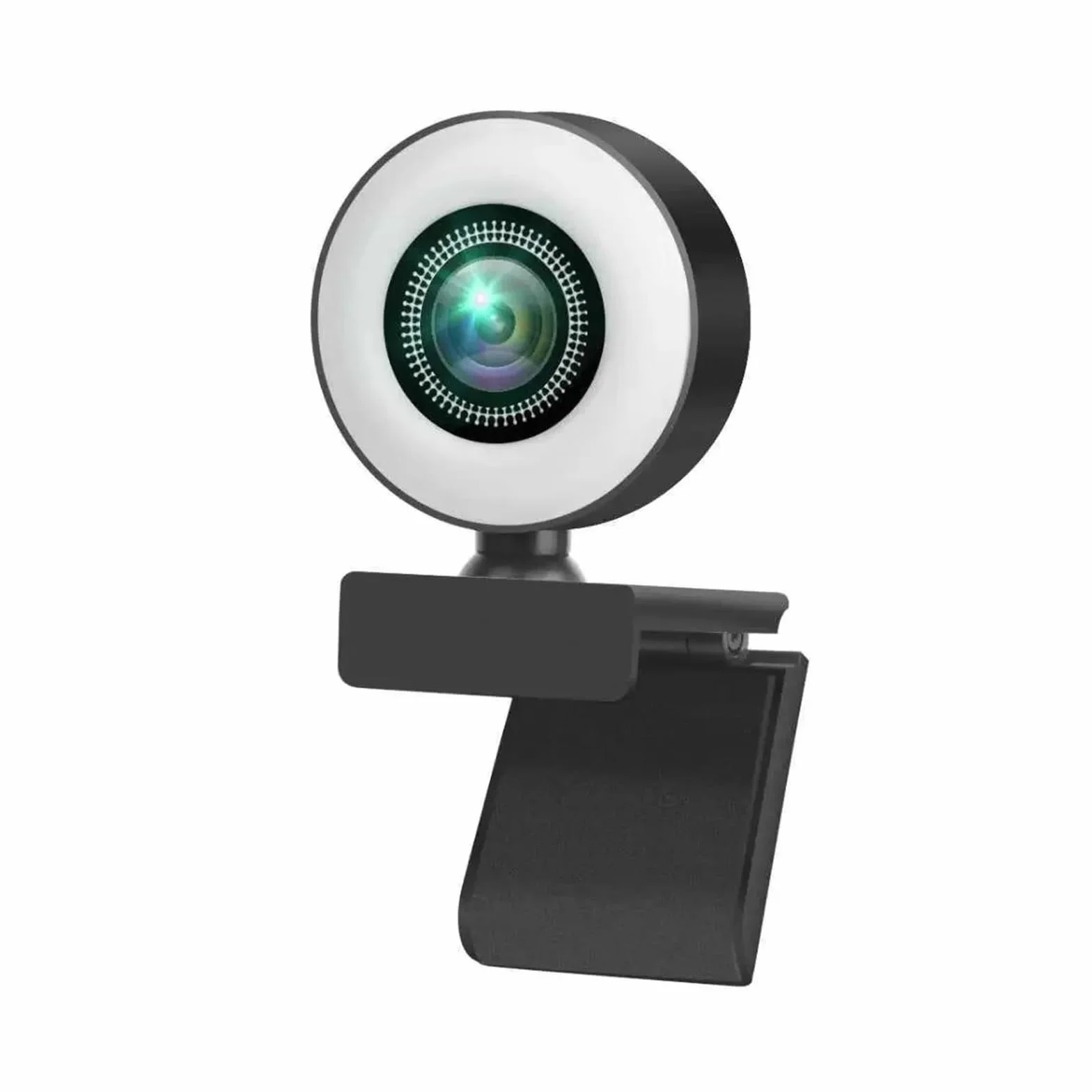 Cámara Web, Webcam 4K Mini cámara Full HD con Anillo de luz Relleno micrófono USB transmisión en Vivo(4K)