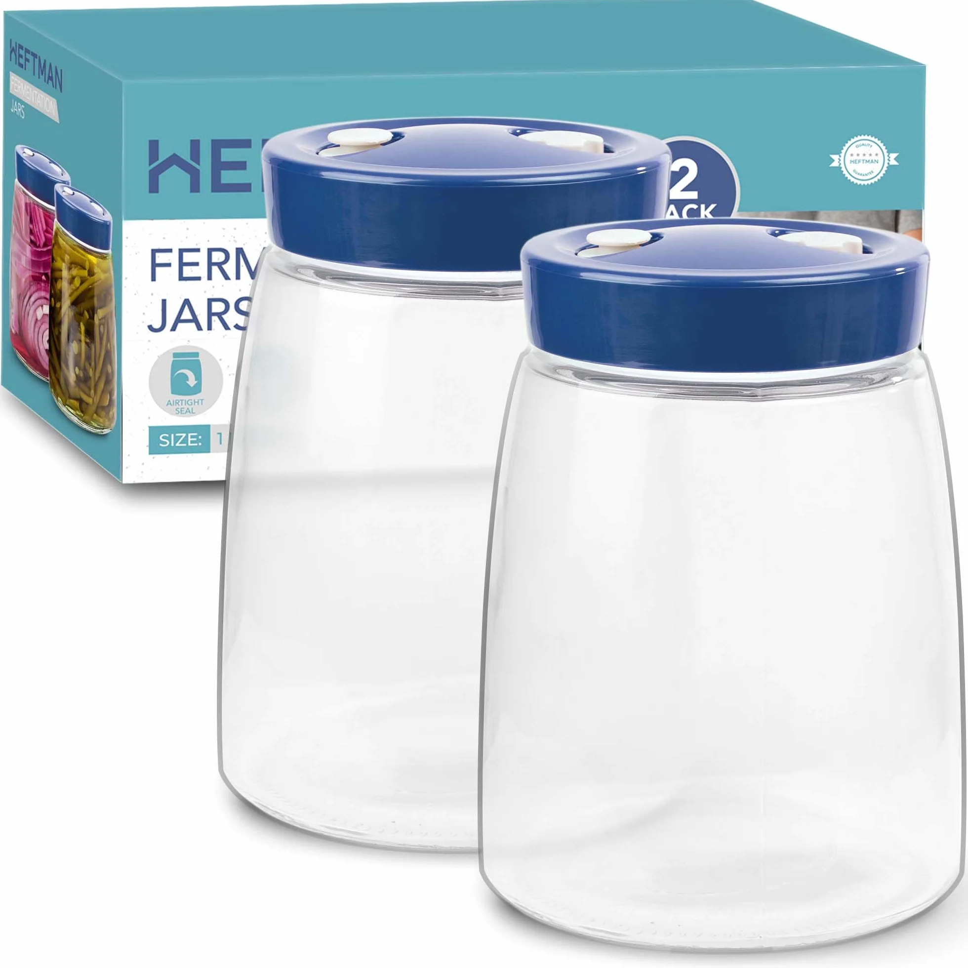 HEFTMAN Tarro de fermentación 1,4L 2 paquete ventilación de aire
