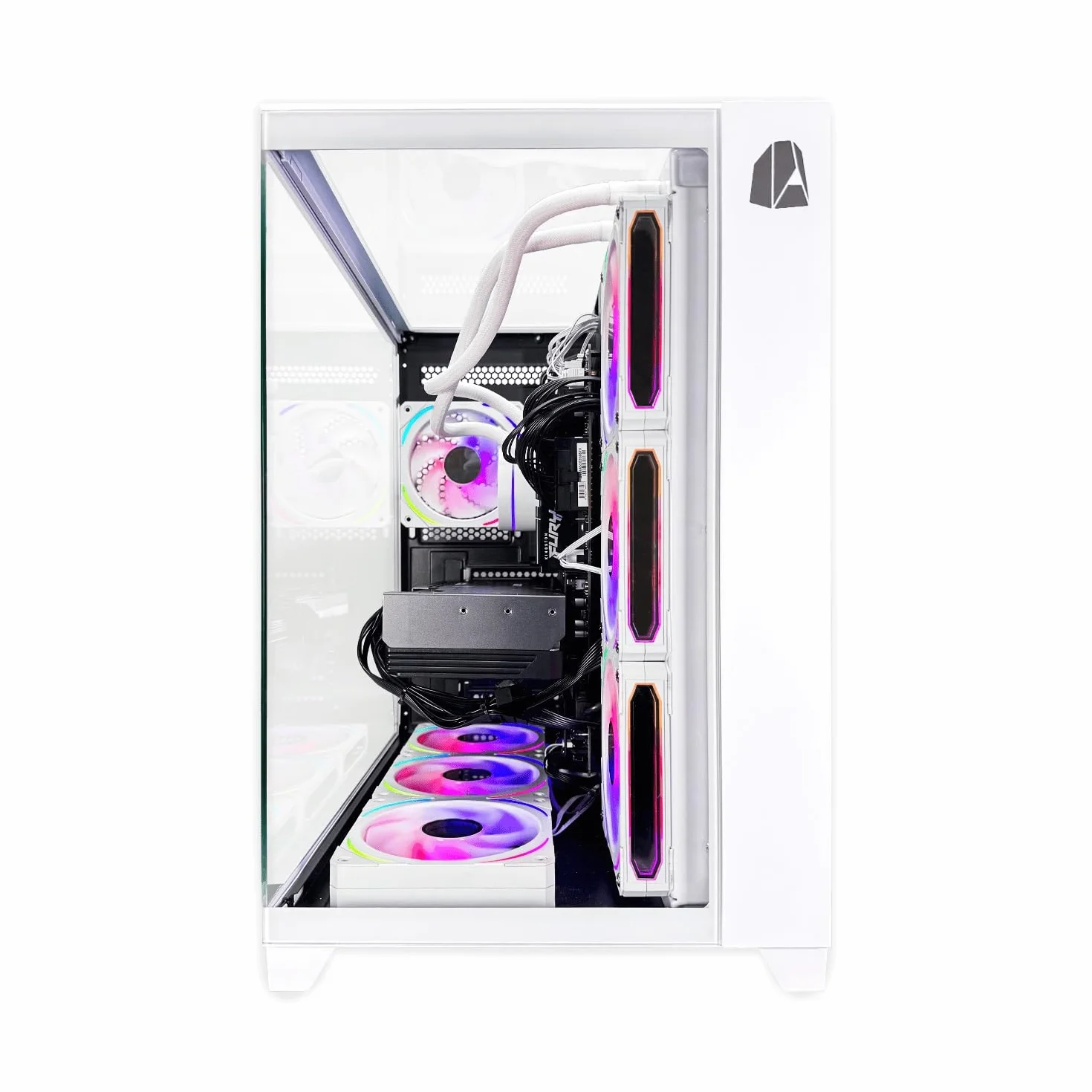 NitroPC - Pack Nitro Plus | PC Gaming Completo (Intel i9 12900K 16/24 5.2GHz, RTX 5070 12GB, RAM 32GB, M2 2TB, Windows 11, RGB | WiFi, Monitor Curvo 27", Teclado, ratón, Cascos) PC sobremesa (Blanco)