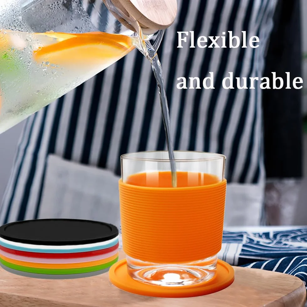 Posavasos de silicona redondos antideslizantes lavables resistentes al calor para bebidas 16 unidades