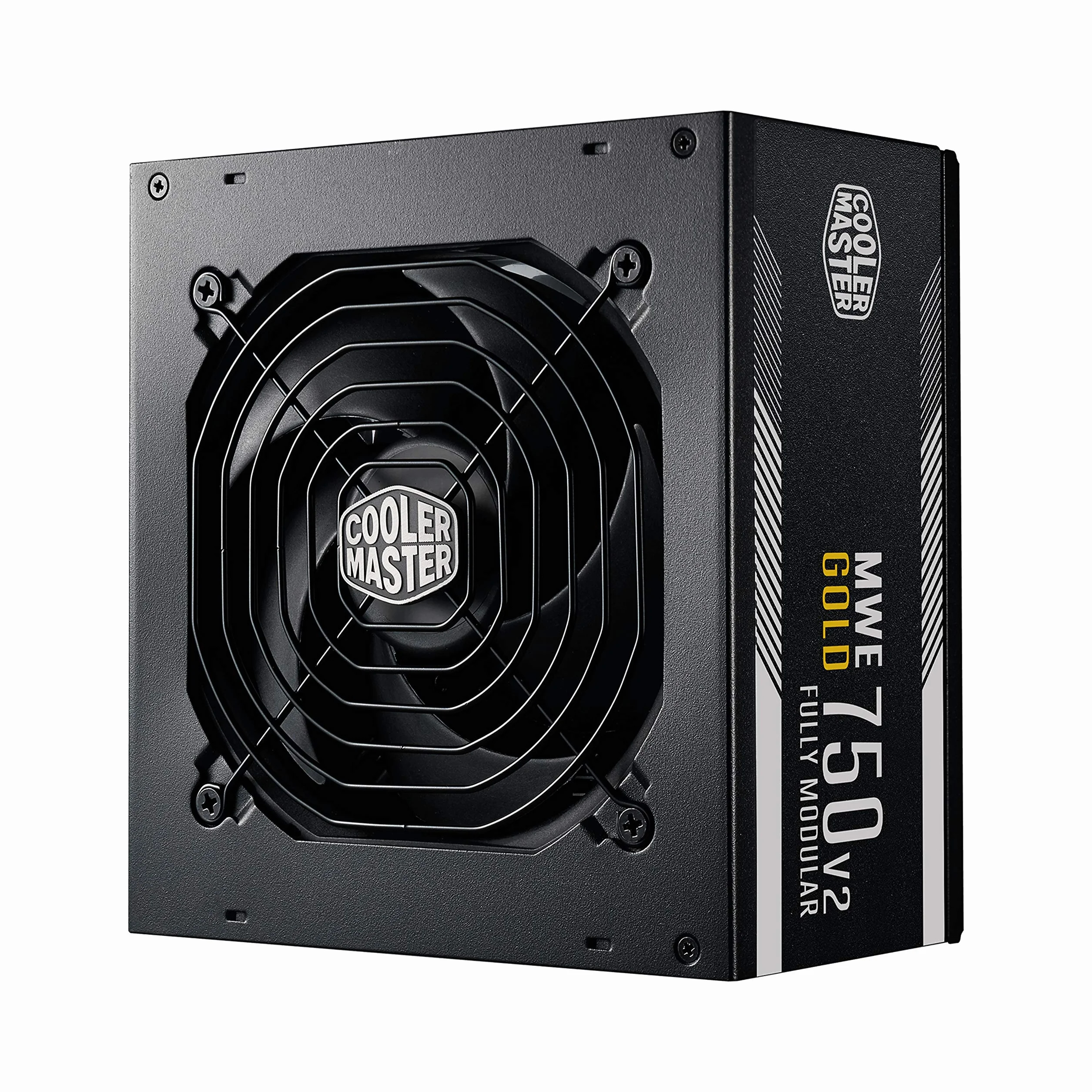 Cooler Master MWE 750 Gold V2 - Fuente de Alimentación 750W Modular (Enchufe EU), 80 PLUS Gold, Cableado Negro Plano, Ventilador HDB 120 mm, Umbral de Alta Temperatura - 5 Años de Garantía