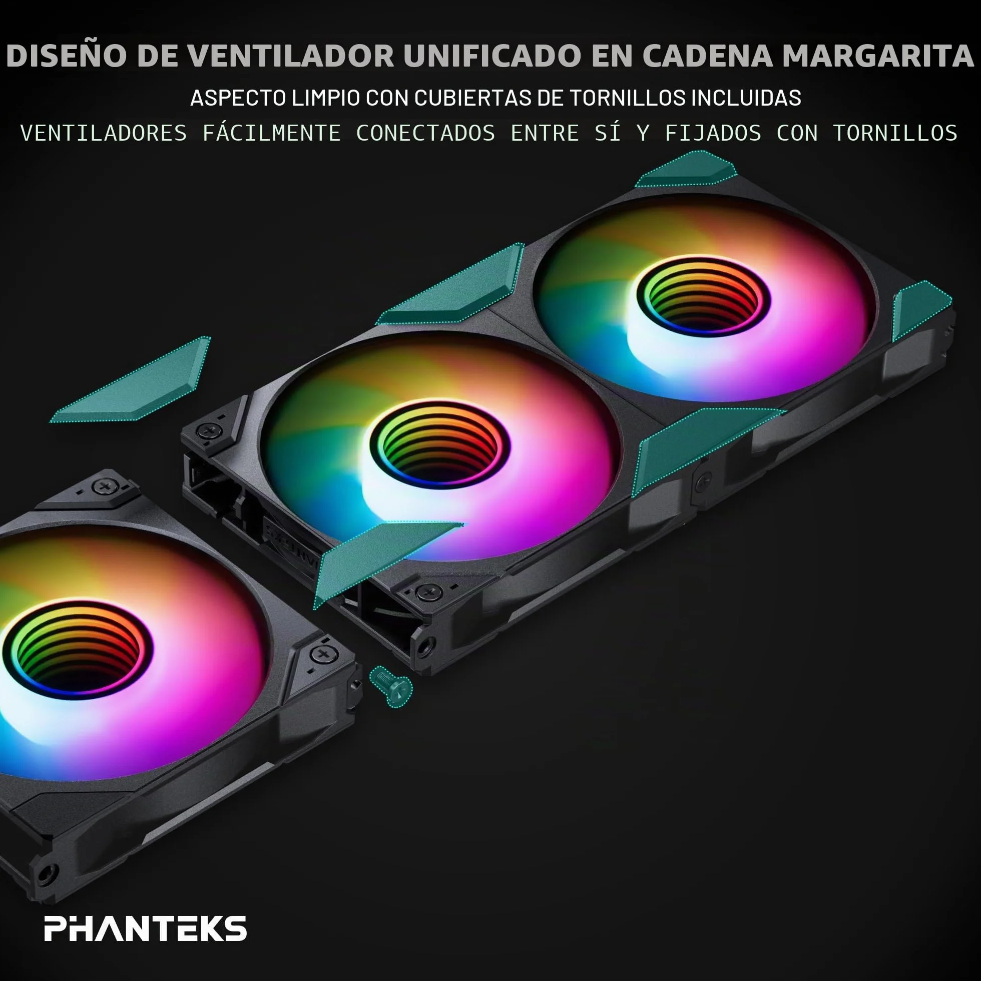PHANTEKS M25 Gen2 PWM D-RGB L?fter 3er-Pack - Reverse Blade, 140mm, schwarz